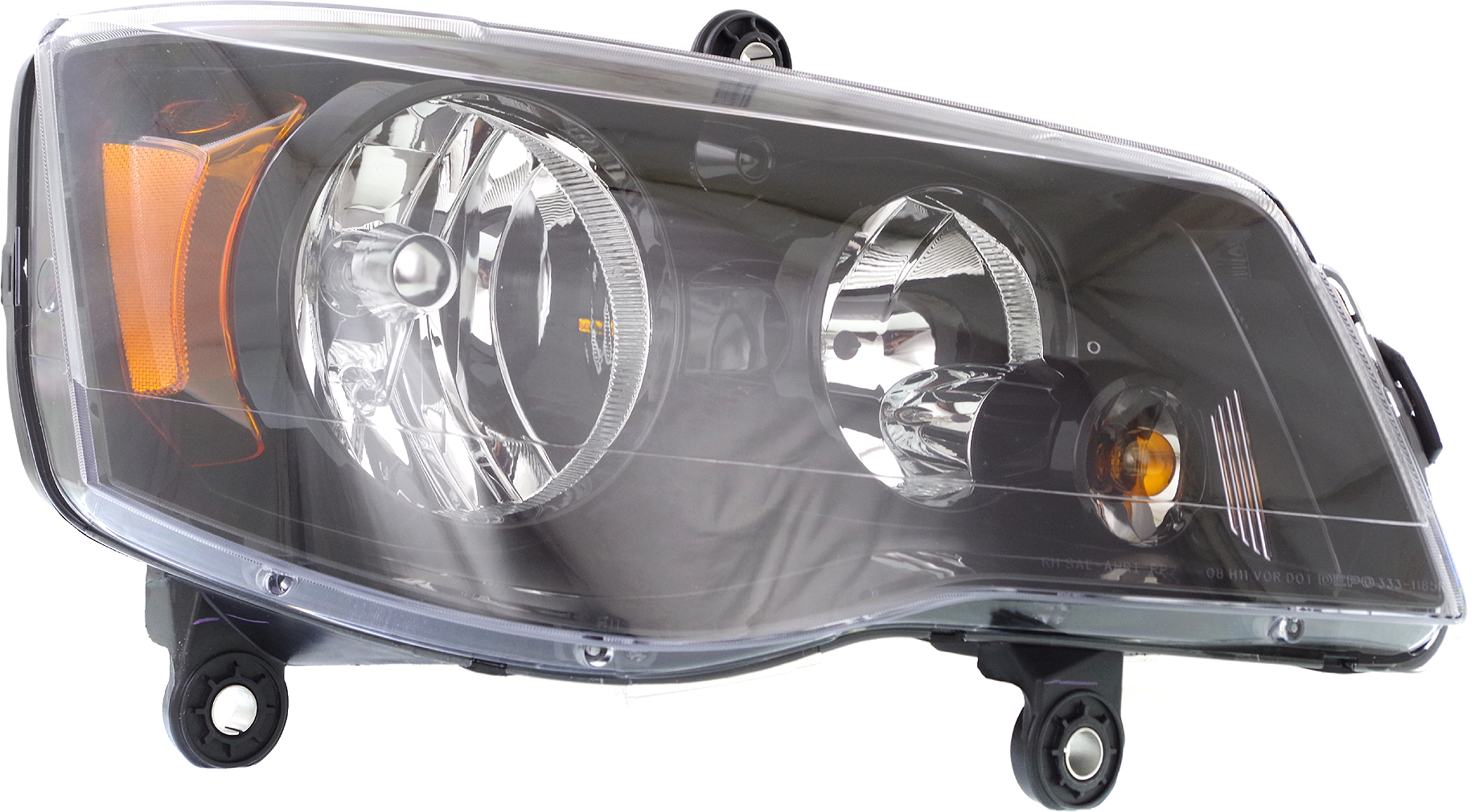 AM GRAND CARAVAN 11-20 TOWN AND COUNTRY 14-16 HEAD LAMP RH Assembly Halogen Black Interior SKU REPD100177 Partslink CH2503266 OEM 68206500AE 68206500AC