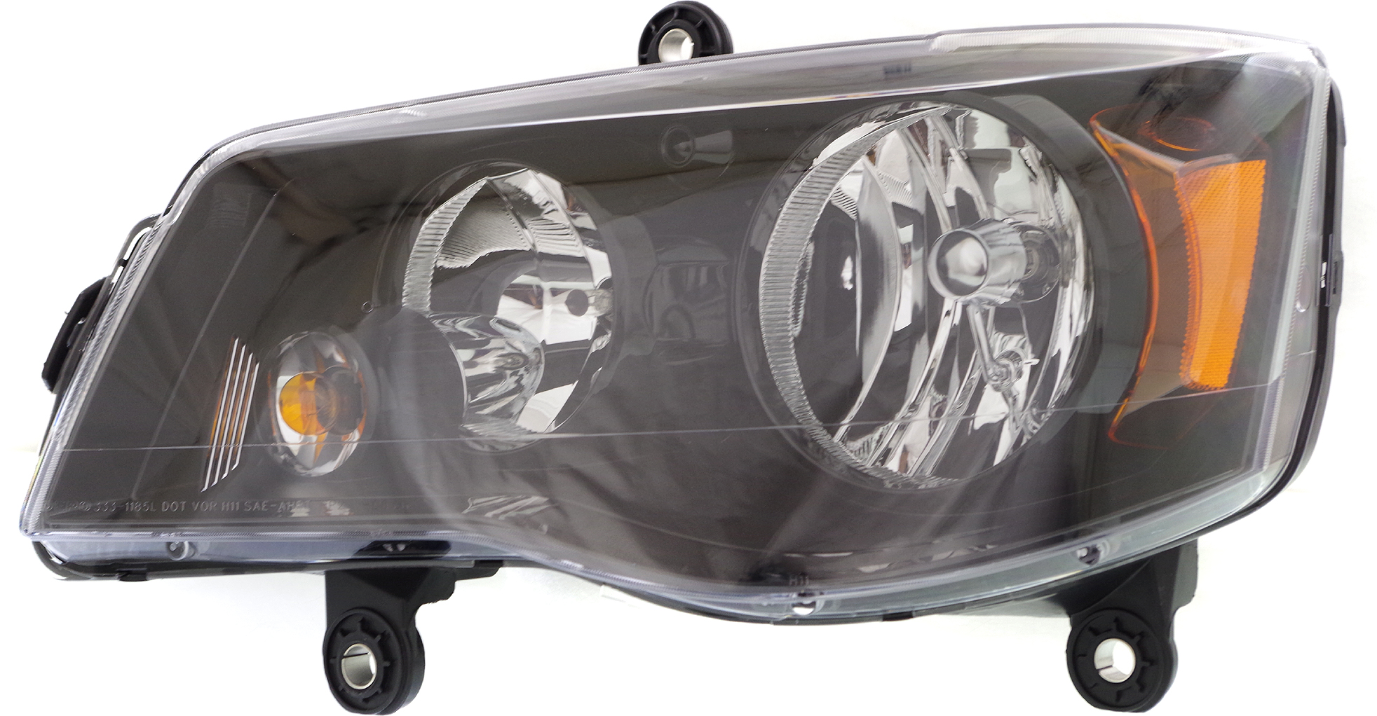 AM GRAND CARAVAN 11-20 TOWN AND COUNTRY 14-16 HEAD LAMP LH Assembly Halogen Black Interior SKU REPD100178 Partslink CH2502266 OEM 68206501AE 68206501AC