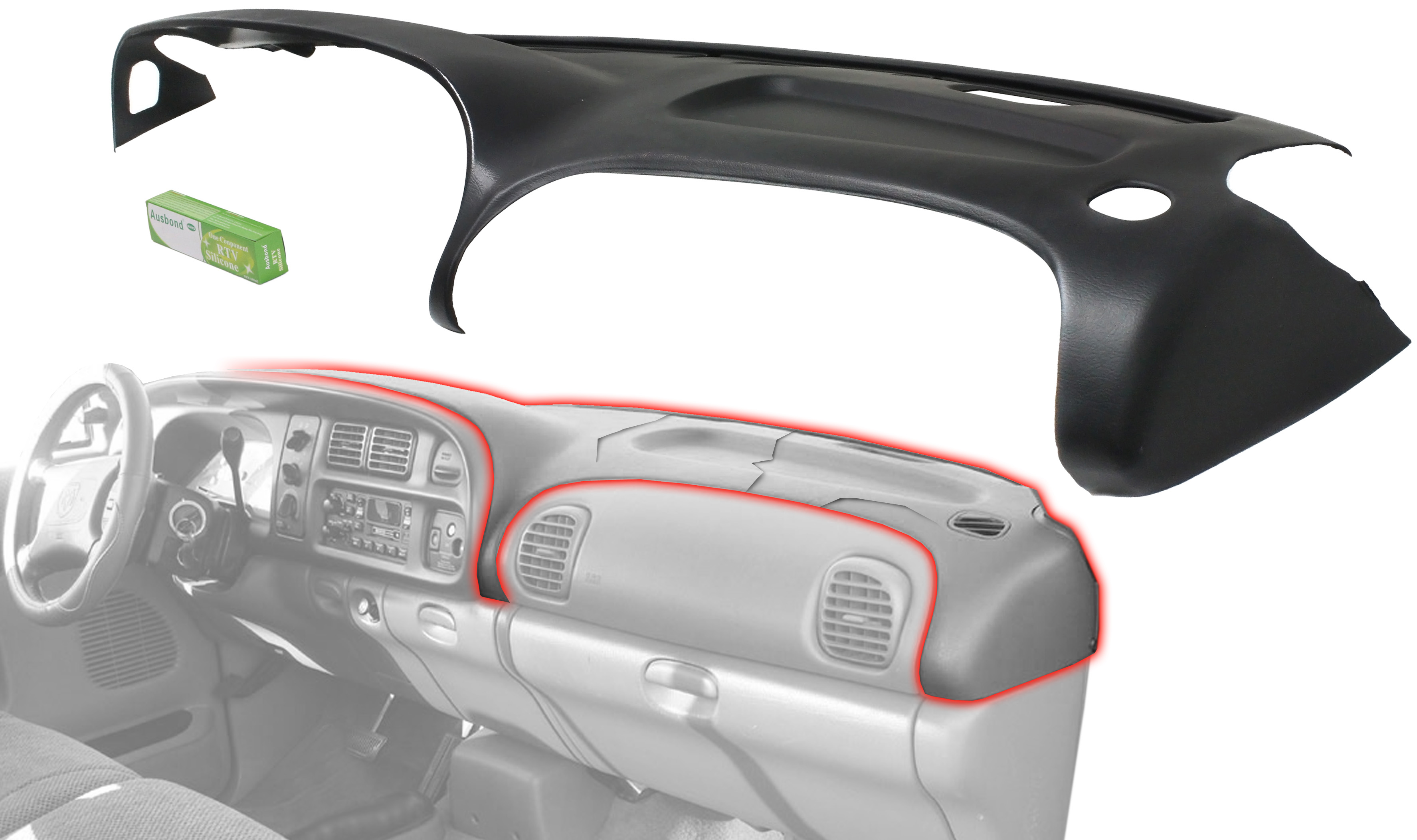 AM DODGE FULL SIZE P U 98-02 DASH COVER Black SKU REPD401102