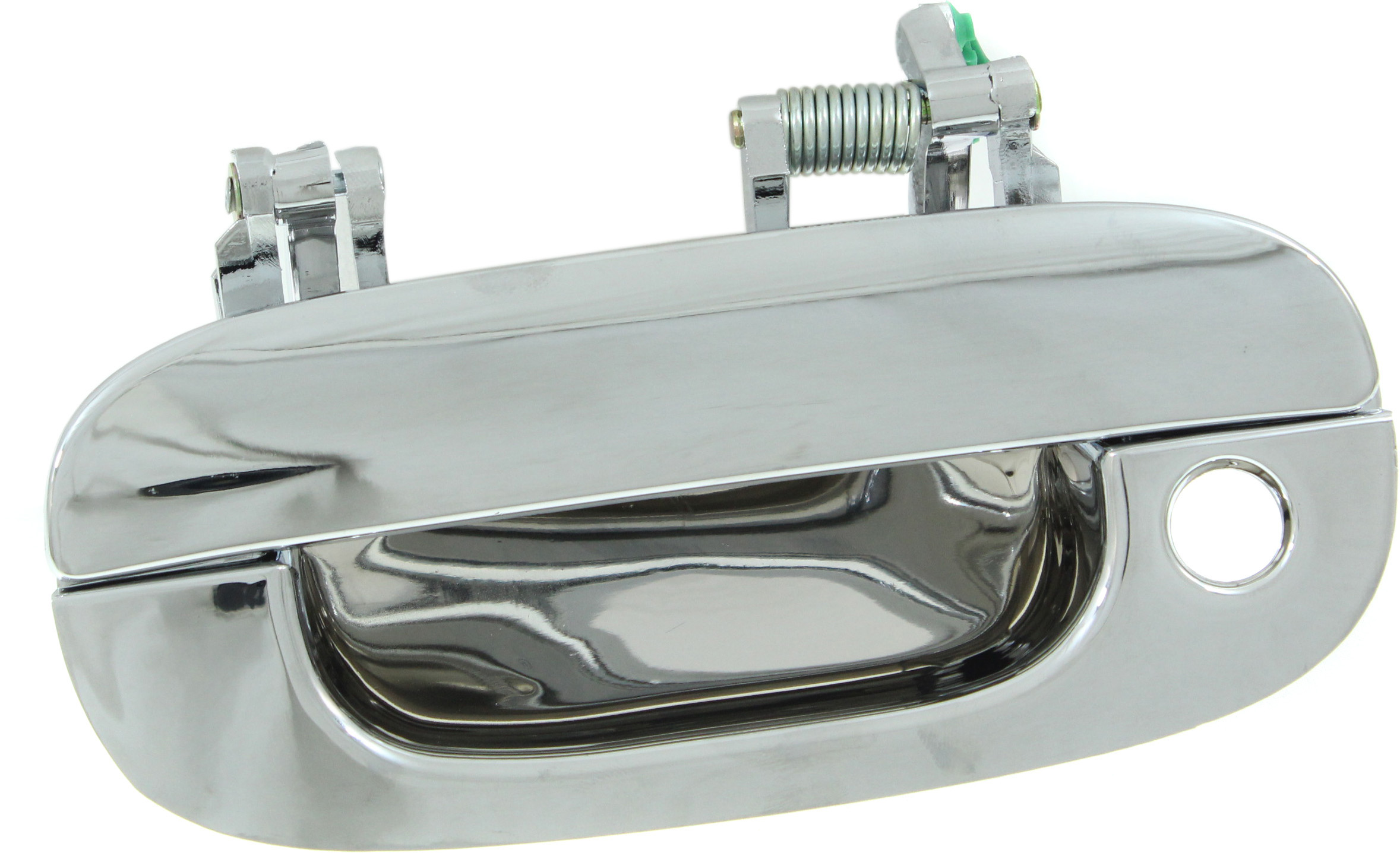 AM RAM 1500-94-01-2500-3500-94-02 FRONT EXTERIOR DOOR HANDLE LH All Chrome w Keyhole SKU REPD462124C OEM 55275023 PFM