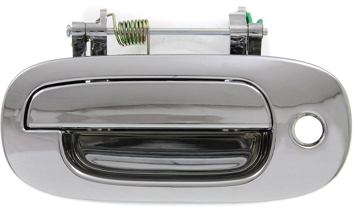 AM DAKOTA 97-99 FRONT EXTERIOR DOOR HANDLE LH All Chrome w Keyhole Plastic SKU REPD462184 OEM 55075941AB PFM