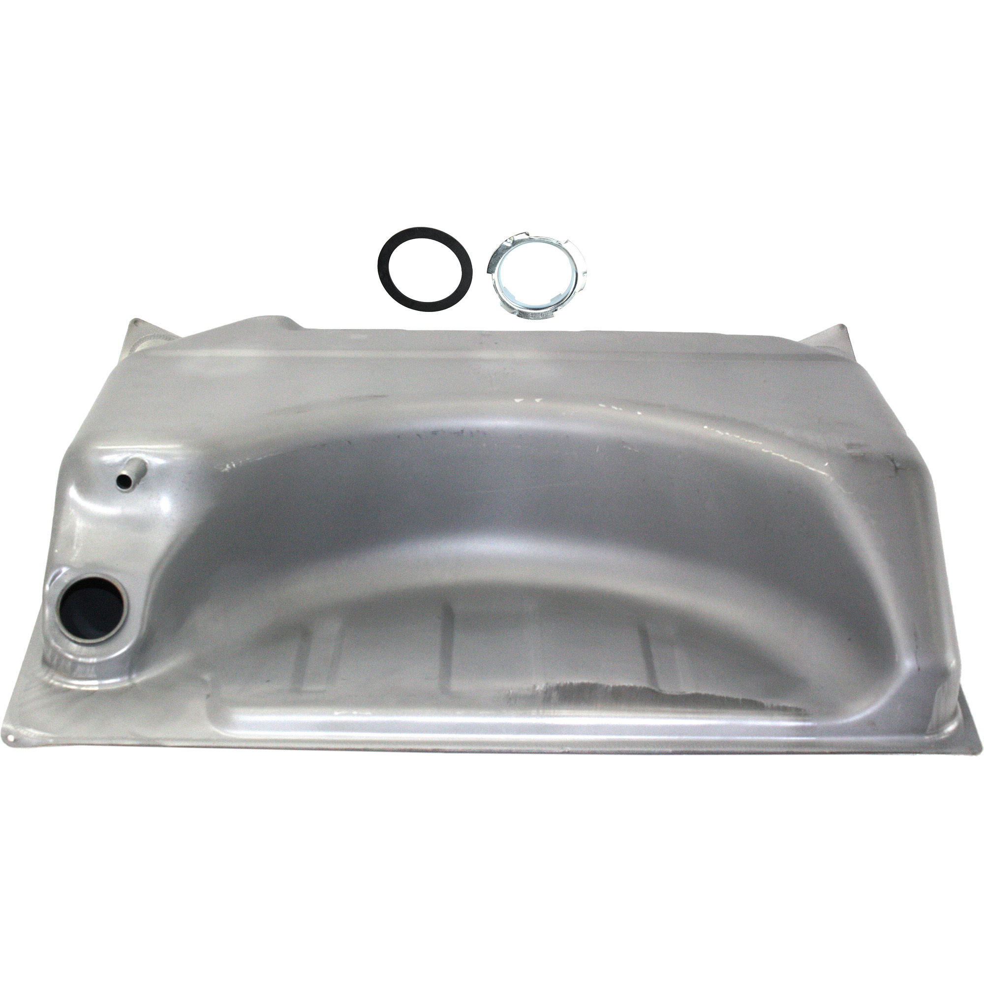 AM CHARGER 66-67 FUEL TANK Steel Silver 19 Gallons 72 Liters 34-3-8 X 26 X 9-3-8 in. w O Ring SKU REPD670103 OEM 2852028