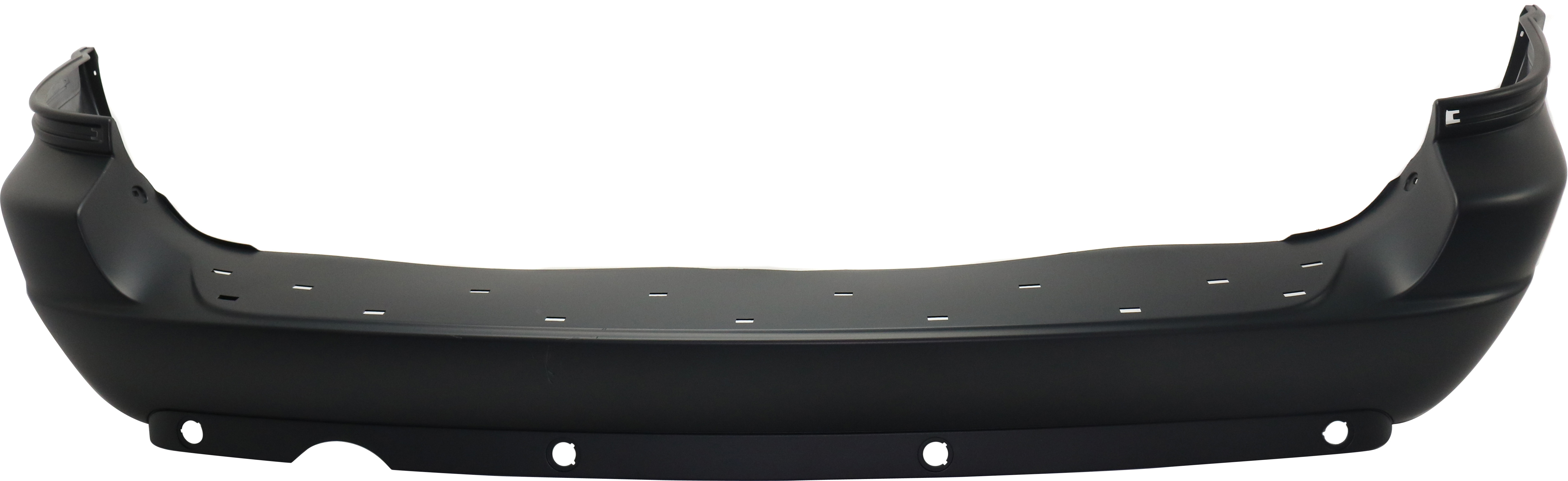 AM GRAND CARAVAN 05-07 REAR BUMPER COVER Primed w Rear Obj Snsr Holes w Single Exh Hole and Blk Trim w Chr Mldg SKU REPD760113P Partslink CH1100314 OEM 5139124AA