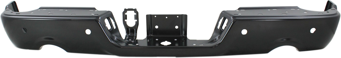 AM RAM 1500-09-18 STEP BUMPER FACE BAR ONLY w o Pad w Pad Provision w o Mounting Bracket Painted w Parking Aid Sensor Holes w Dual Exhaust Holes Includes 19-24-1500 Classic SKU REPD760304 Partslink CH1102373 OEM 68049863AB