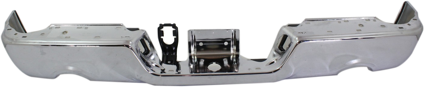 AM RAM 1500-09-18 STEP BUMPER FACE BAR ONLY w o Pad w Pad Provision w o Mounting Bracket Chrome w o Parking Aid Sensor Holes w Dual Exhaust Holes Includes 19-24-1500 Classic SKU REPD823712 Partslink CH1102366 OEM 68049740AB