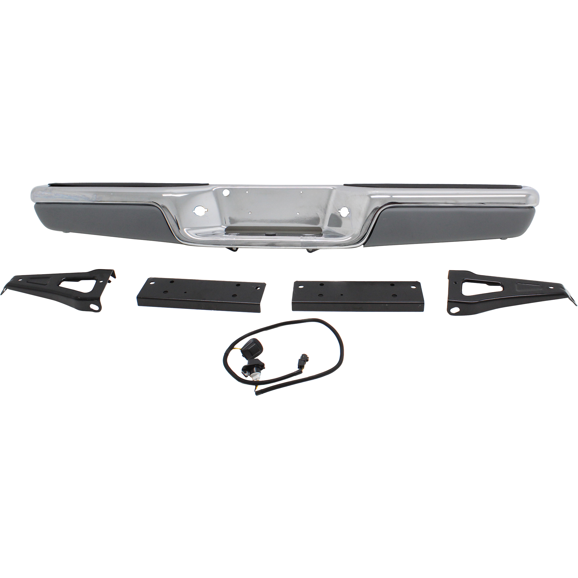 AM DAKOTA 97-04 STEP BUMPER FACE BAR AND PAD w Pad Provision w Mounting Bracket Chrome SKU REPD823714 Partslink CH1103103 OEM Performance