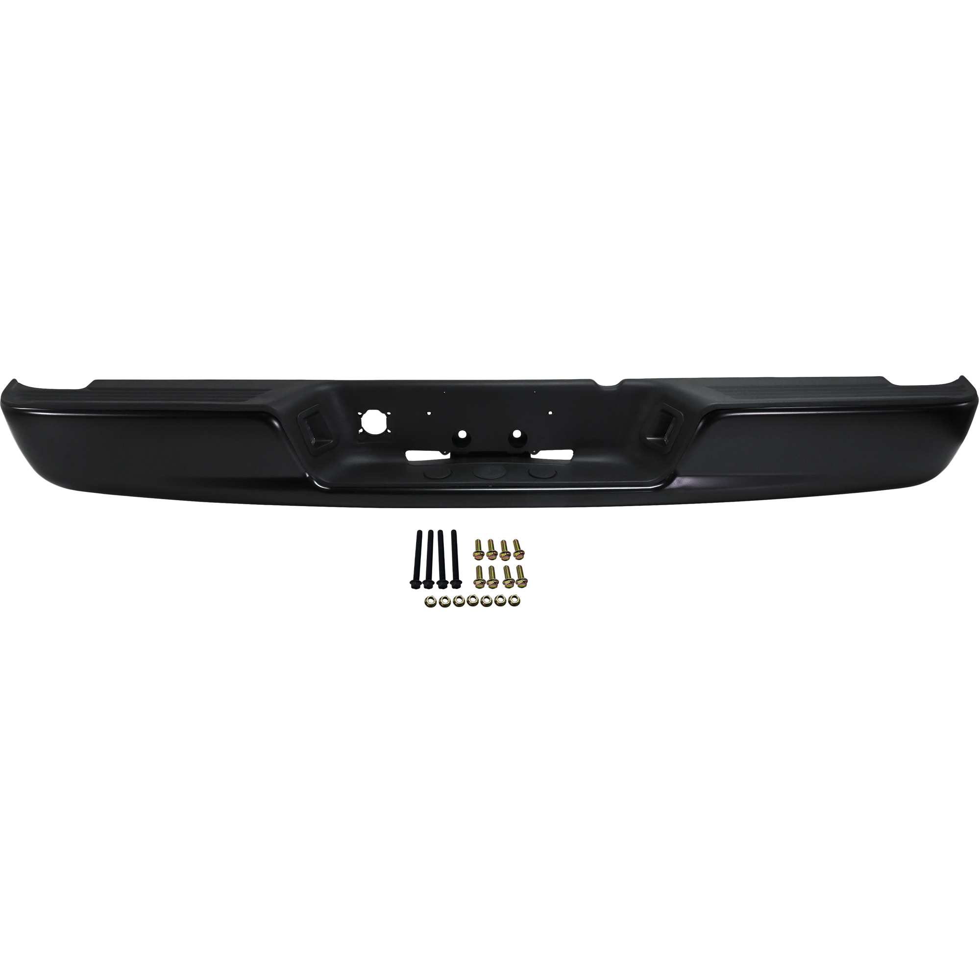AM RAM 1500 P U 02-08-2500-3500-03-09 STEP BUMPER FACE BAR AND PAD w Pad Provision w o Mounting Bracket Painted Black All Cab Types SKU REPD823901 Partslink CH1103125 OEM 5073625AD PFM