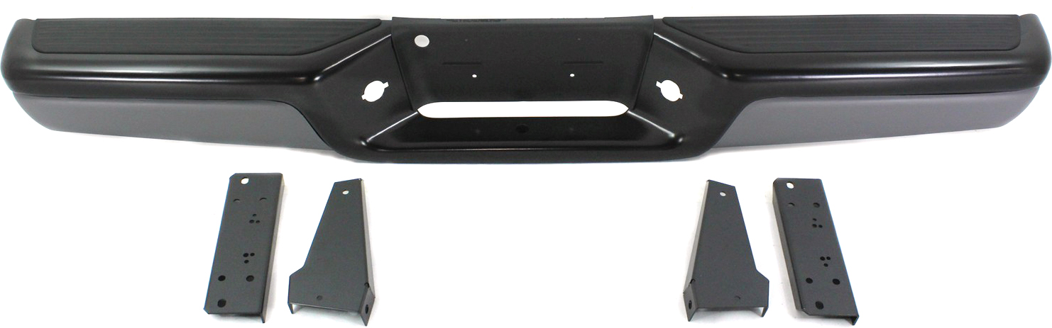 AM DAKOTA 97-04 STEP BUMPER FACE BAR AND PAD w Pad Provision w Mounting Bracket Powdercoated Black w Gray Face Cover SKU REPD823903 Partslink CH1103104 OEM Performance