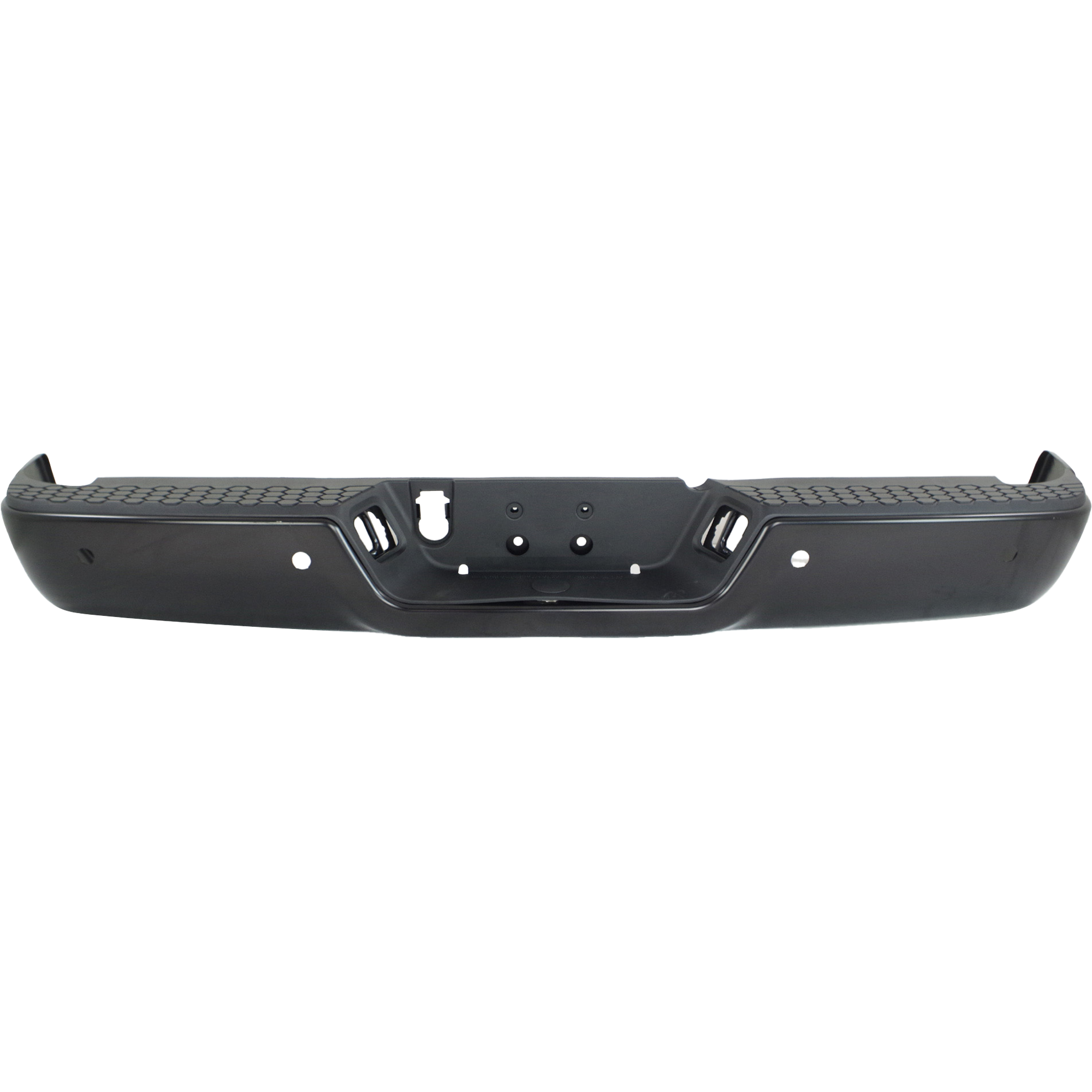 AM RAM 1500-09-18 RAM 2500-3500-10-12 STEP BUMPER FACE BAR AND PAD w Pad Provision w o Mounting Bracket Painted 09-12 w Parking Aid Sensor Holes w o Dual Exhaust Holes 13-23 w Single Exhau SKU REPD825603 Partslink CH1103121 OEM 68049864AB PFM