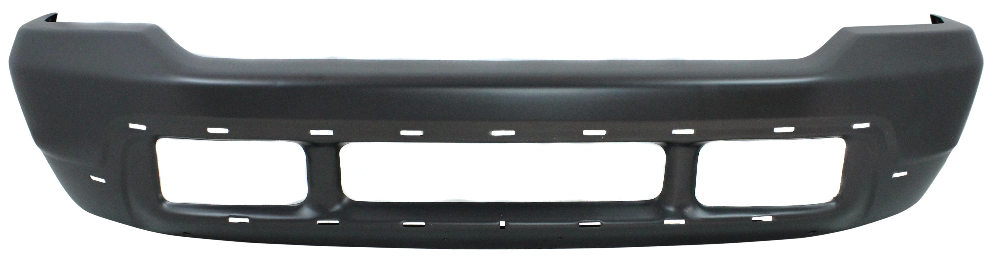 AM F SERIES SUPER DUTY EXCURSION 99-04 FRONT BUMPER Gray w Holes for Lower Cover SKU REPF010109 Partslink FO1002376 OEM 1C3Z17757PAA