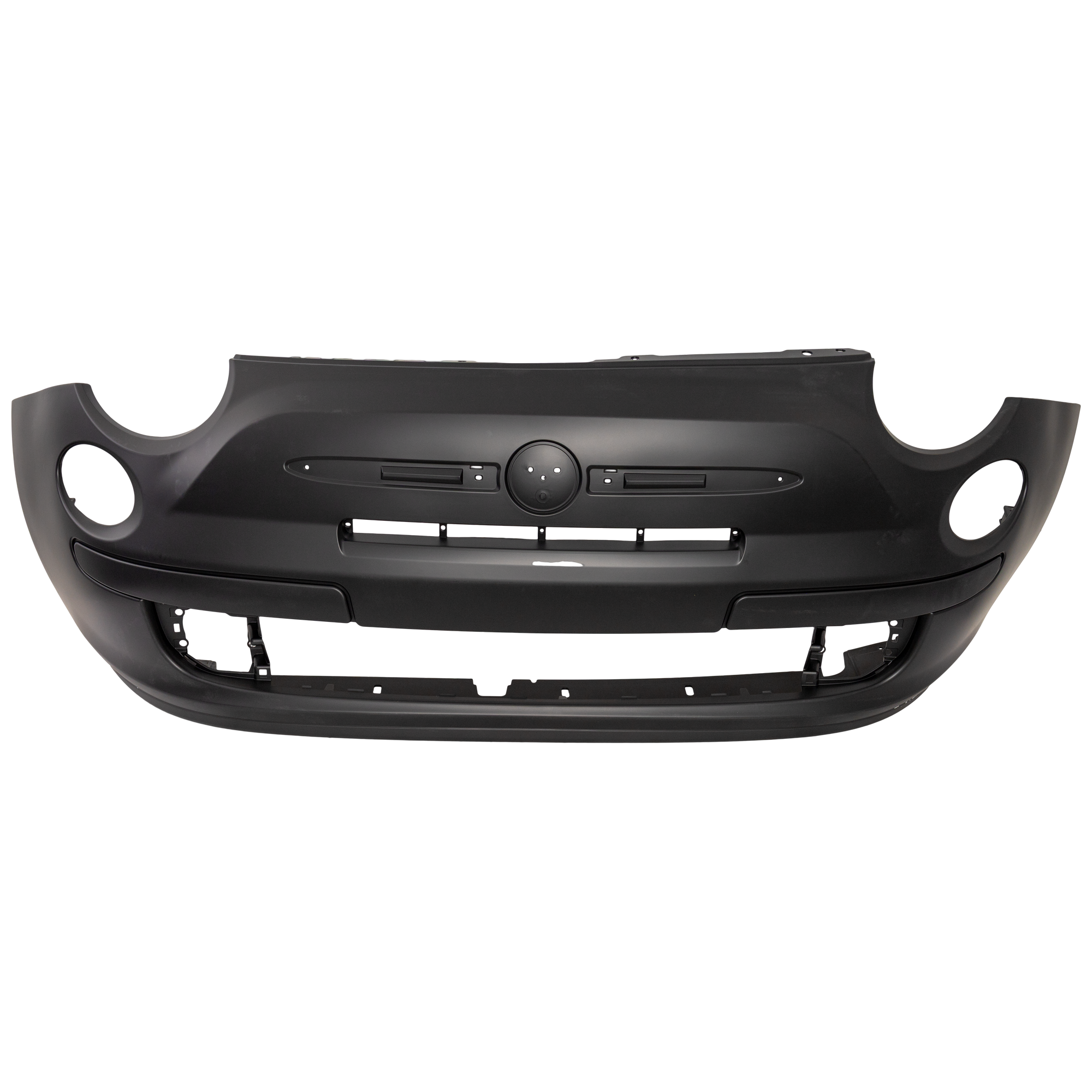 AM FIAT 500-12-17 FRONT BUMPER COVER Primed w FL Holes w o Bmper Applique Holes Pop Model CAPA SKU REPF010392PQ Partslink FI1000100C OEM 1RZ45TZZAB