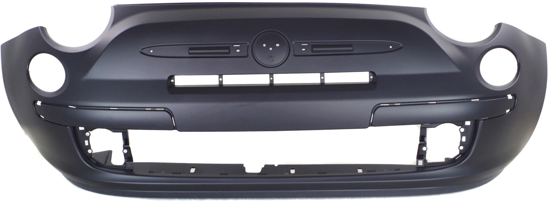 AM FIAT 500-12-17 FRONT BUMPER COVER Primed w FL Holes w Bmper Applique Holes Lounge Model SKU REPF010393P Partslink FI1000103 OEM 1RZ55TZZAB