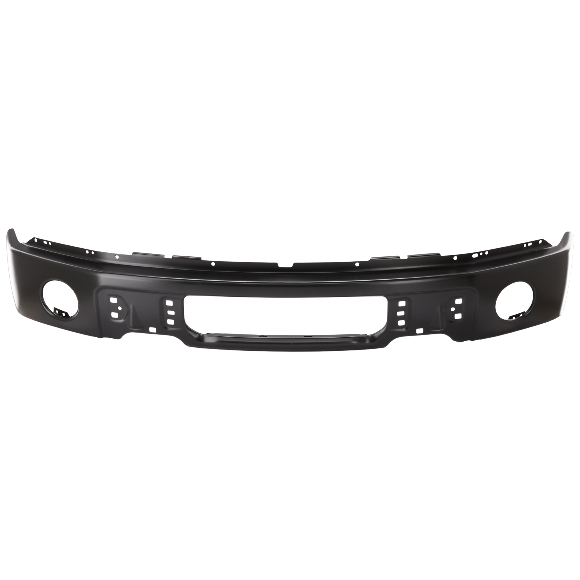 AM F 150-09-14 FRONT BUMPER Face Bar Black w Fog Light Holes Exc.Lariat Ltd Ltd Harley D SVT Models SKU REPF010904 Partslink FO1002413 OEM 9L3Z17757DPTM