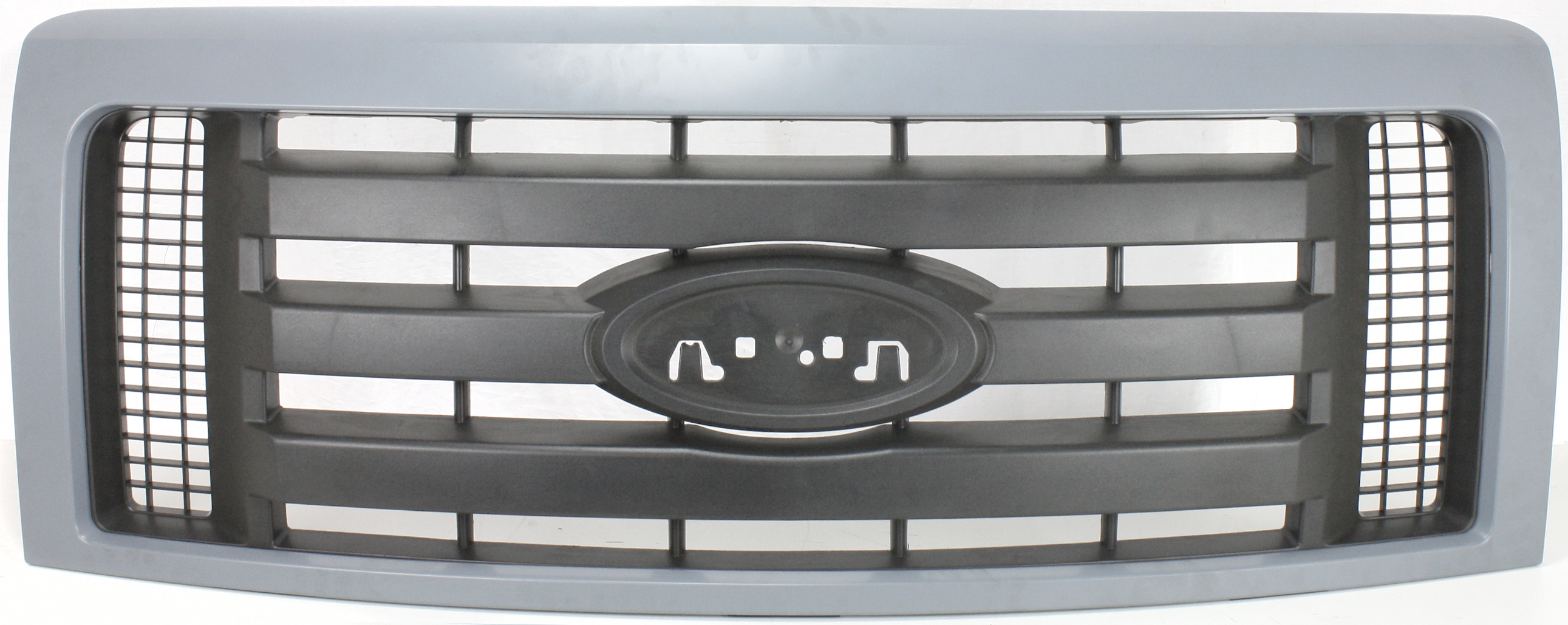 AM F 150-09-14 GRILLE Plastic Gray Shell Textured Black Insert STX FX4 Models SKU REPF070105 Partslink FO1200512 OEM 9L3Z8200BPTM