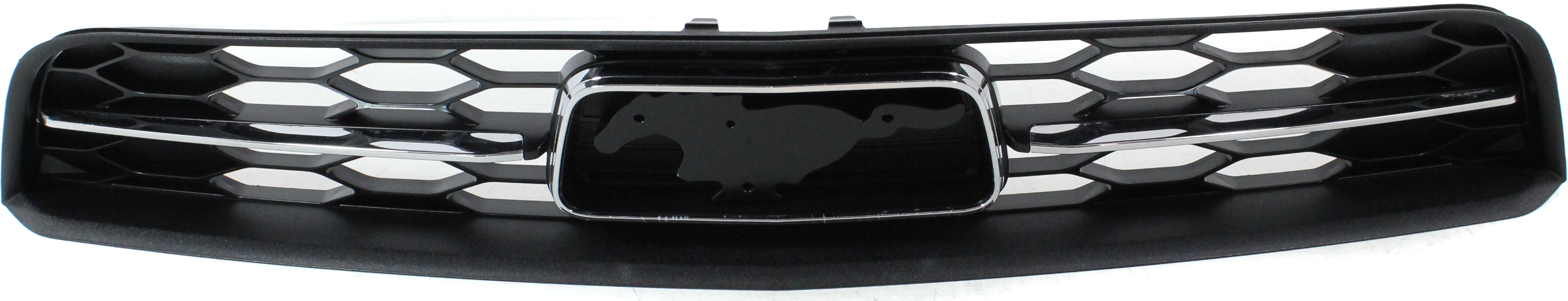 AM MUSTANG 10-12 GRILLE Chrome Shell Painted Black Insert Base Model w o Mustang Club Pkg w Pony Pkg SKU REPF070176 Partslink FO1200527 OEM AR3Z8200AD