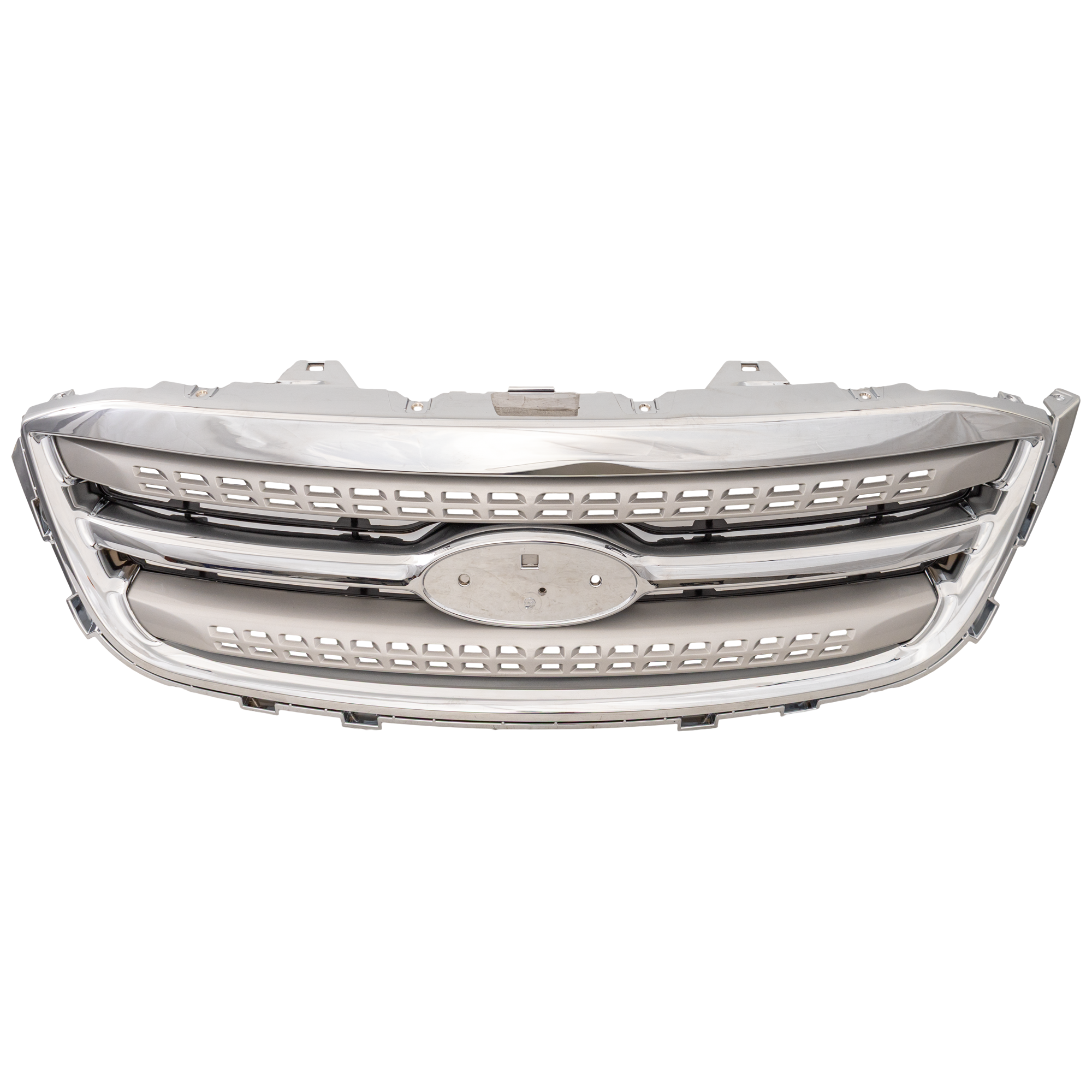 AM TAURUS 10-12 GRILLE Chrome Shell with Silver Insert SHO Model CAPA SKU REPF070180Q Partslink FO1200526C OEM AG1Z8200AB