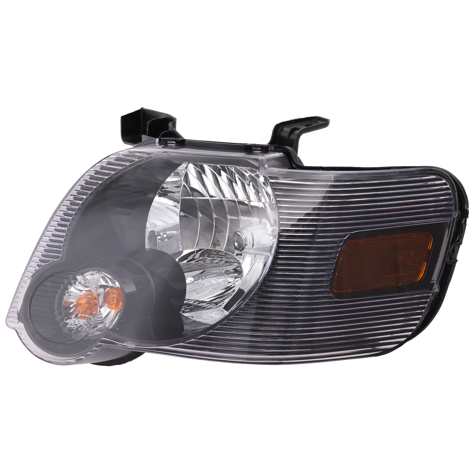AM EXPLORER 07-10 HEAD LAMP LH Assembly Halogen Smoke Lens SKU REPF100102 Partslink FO2502230 OEM 8L2Z13008B