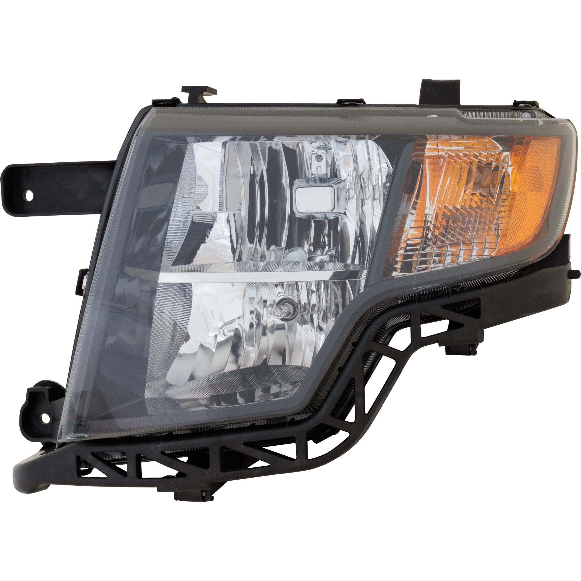 AM EDGE 09-10 HEAD LAMP LH Assembly Halogen Black Interior Sport Model CAPA SKU REPF100108Q Partslink FO2502271C OEM 9T4Z13008D