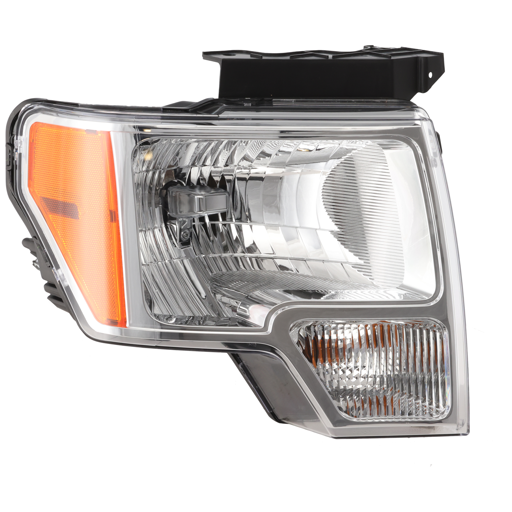 AM F 150-09-14 HEAD LAMP RH Assembly Halogen w Chrome Trim CAPA SKU REPF100109Q Partslink FO2503287C FO2503289C OEM DL3Z13008A DL3Z13008EB