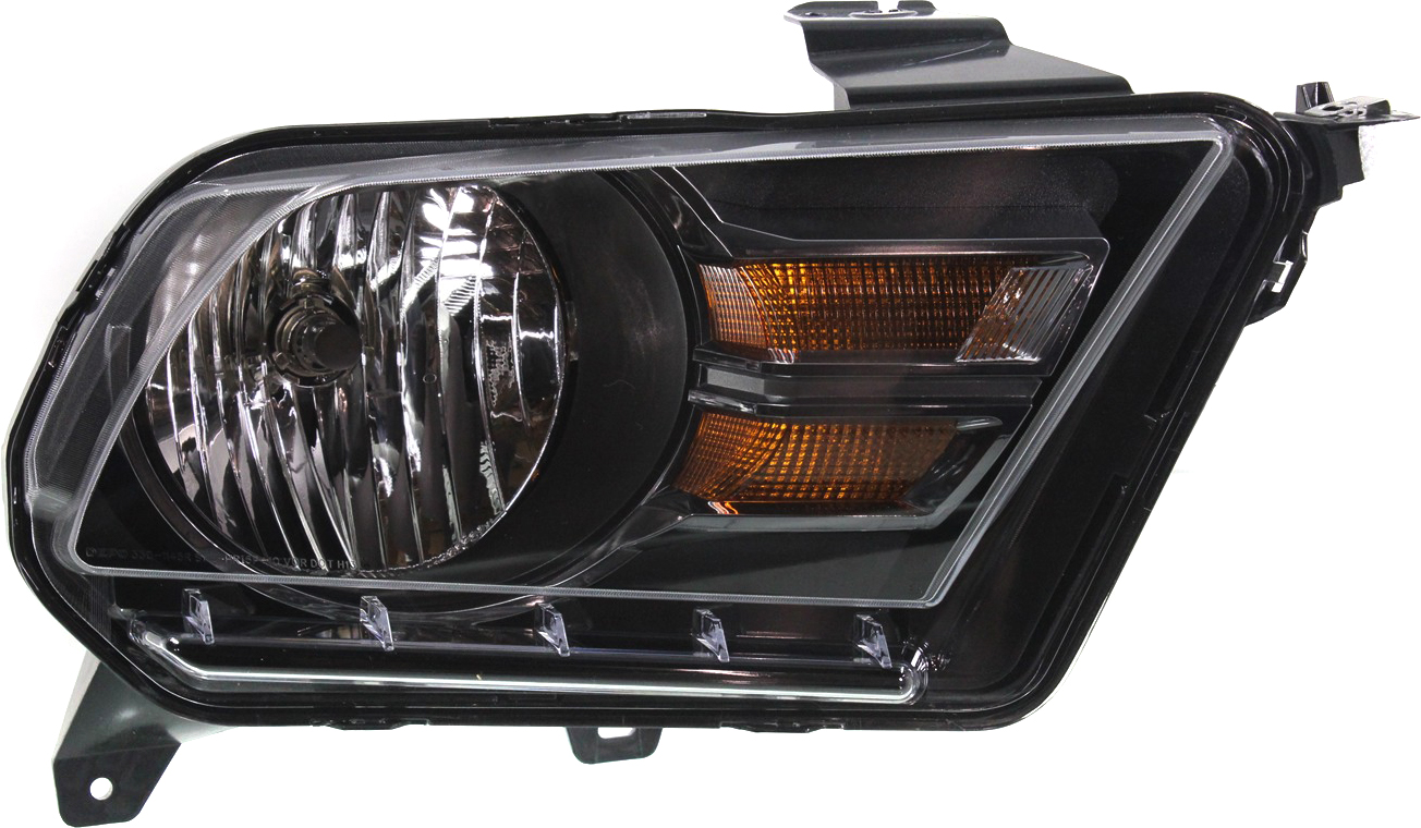 AM MUSTANG 10-14 HEAD LAMP RH Assembly Halogen GT Boss 302 Model CAPA SKU REPF100111Q Partslink FO2503276C OEM AR3Z13008C