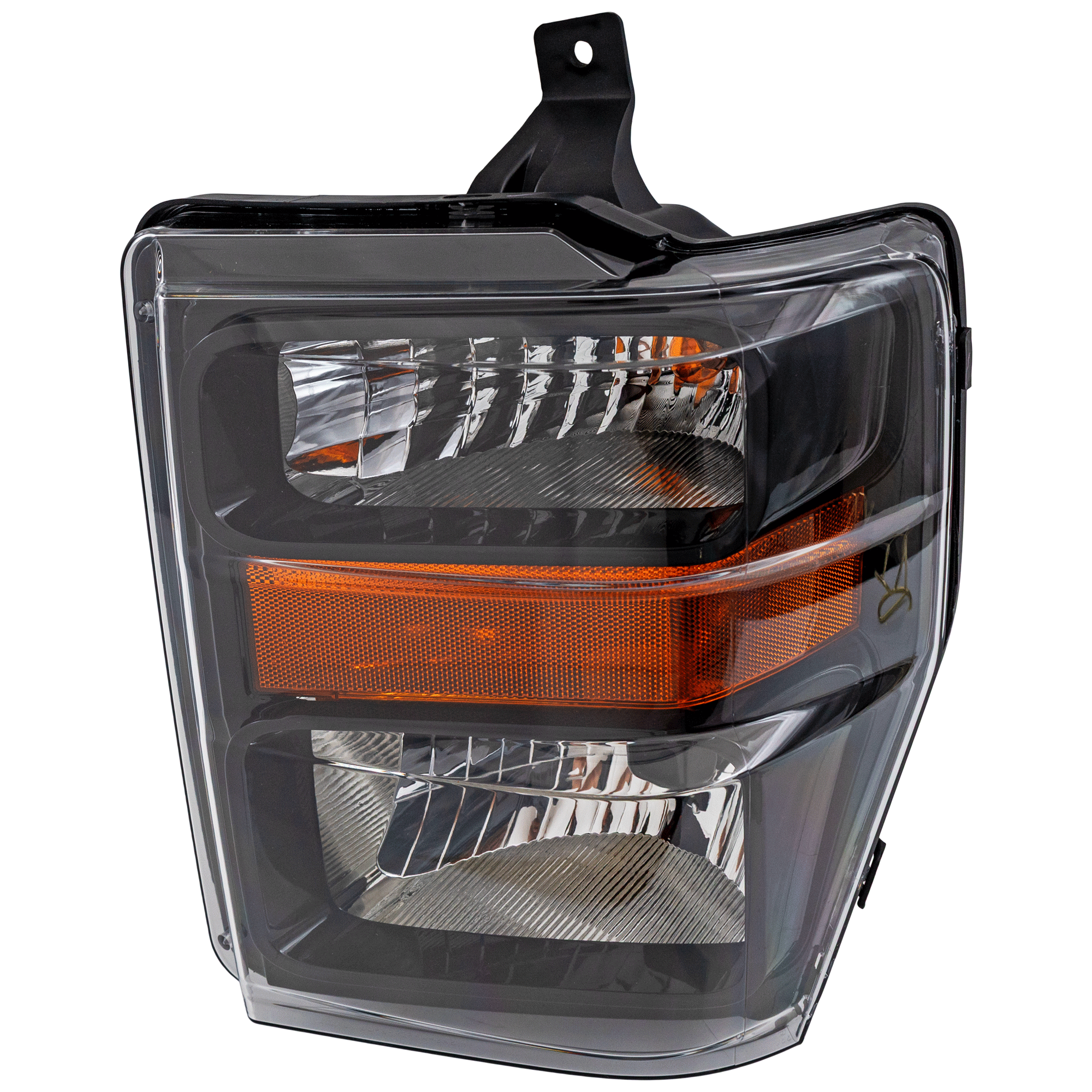 AM F SERIES SUPER DUTY 08-10 HEAD LAMP LH Assembly Halogen Halogen Harley Davidson Model Smoked Lens Aero Style CAPA SKU REPF100134Q Partslink FO2502285C OEM 8C3Z13008B