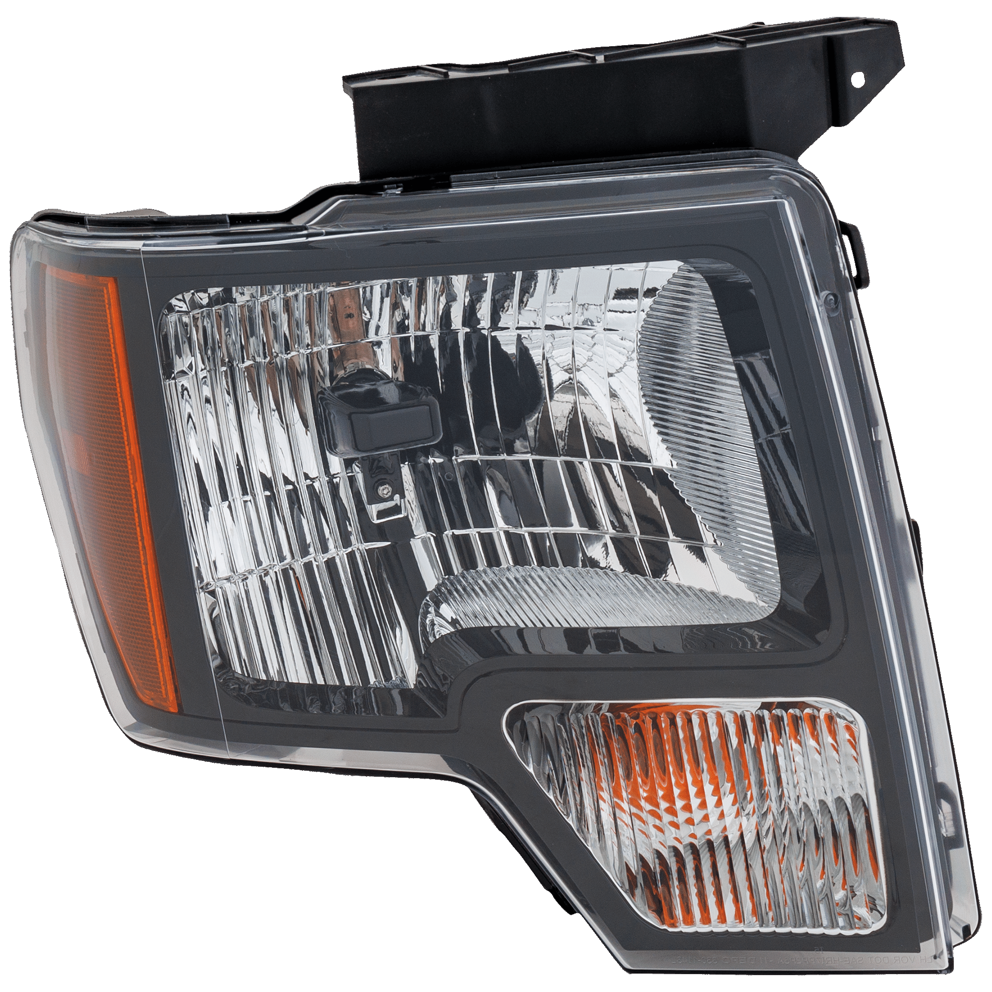 AM F 150-10-14 HEAD LAMP RH Assembly Halogen w Black Trim CAPA SKU REPF100153Q Partslink FO2503289C OEM DL3Z13008EB