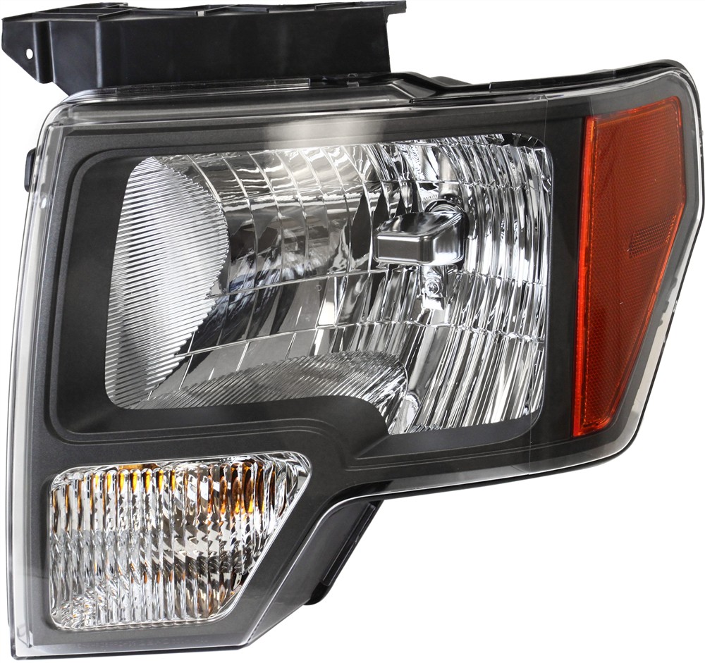 AM F 150-10-10 HEAD LAMP RH Assembly Halogen w Sterling Gray Trim From 5-1-10 SKU REPF100155 Partslink FO2503297 OEM AL3Z13008AG