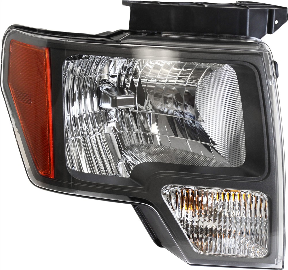AM F 150-10-10 HEAD LAMP LH Assembly Halogen w Sterling Gray Trim From 5-1-10 SKU REPF100156 Partslink FO2502297 OEM AL3Z13008AH