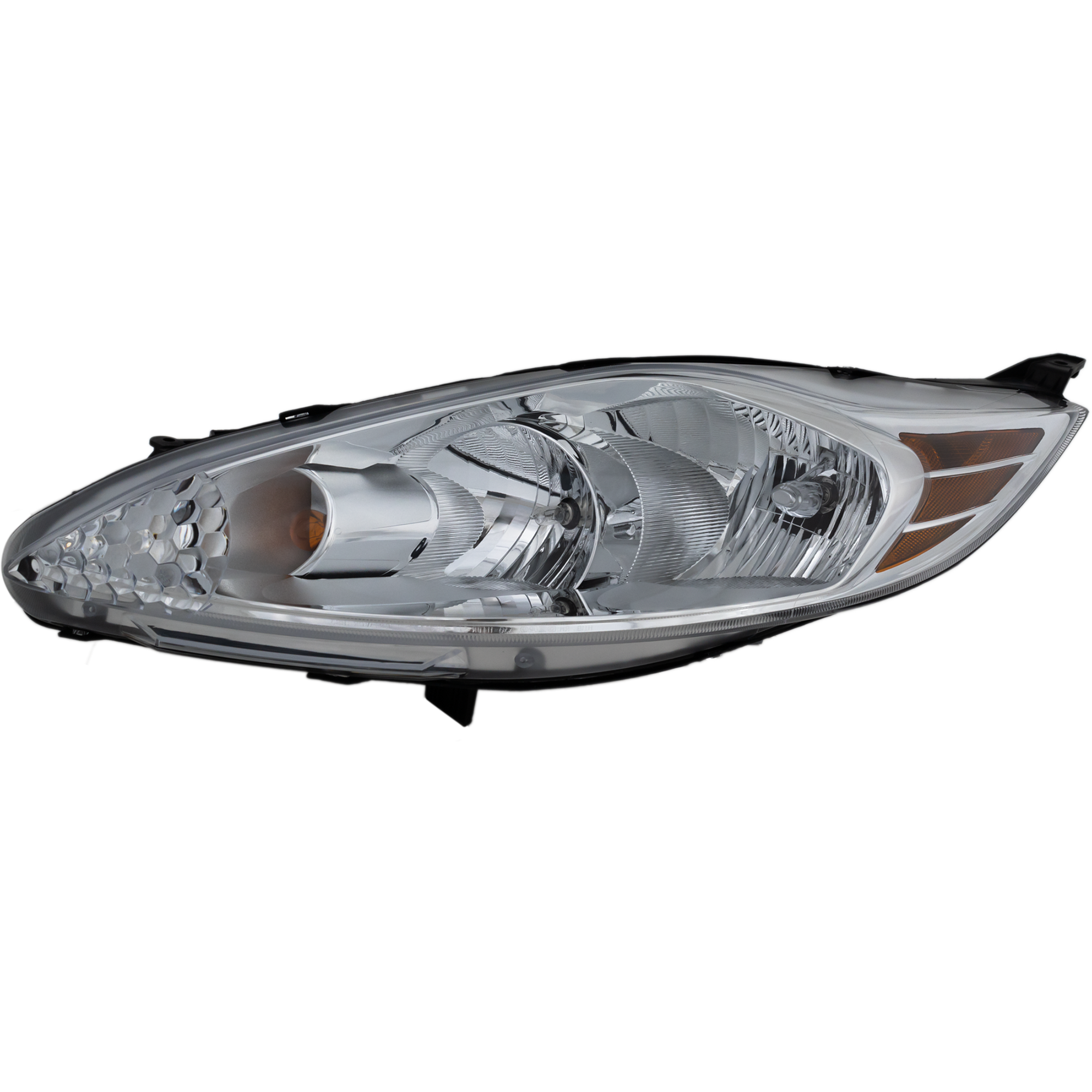 AM FIESTA 11-13 HEAD LAMP LH Assembly Halogen SE Model w o Appearance Package Hatchback Sedan SKU REPF100180 Partslink FO2502295 OEM BE8Z13008B