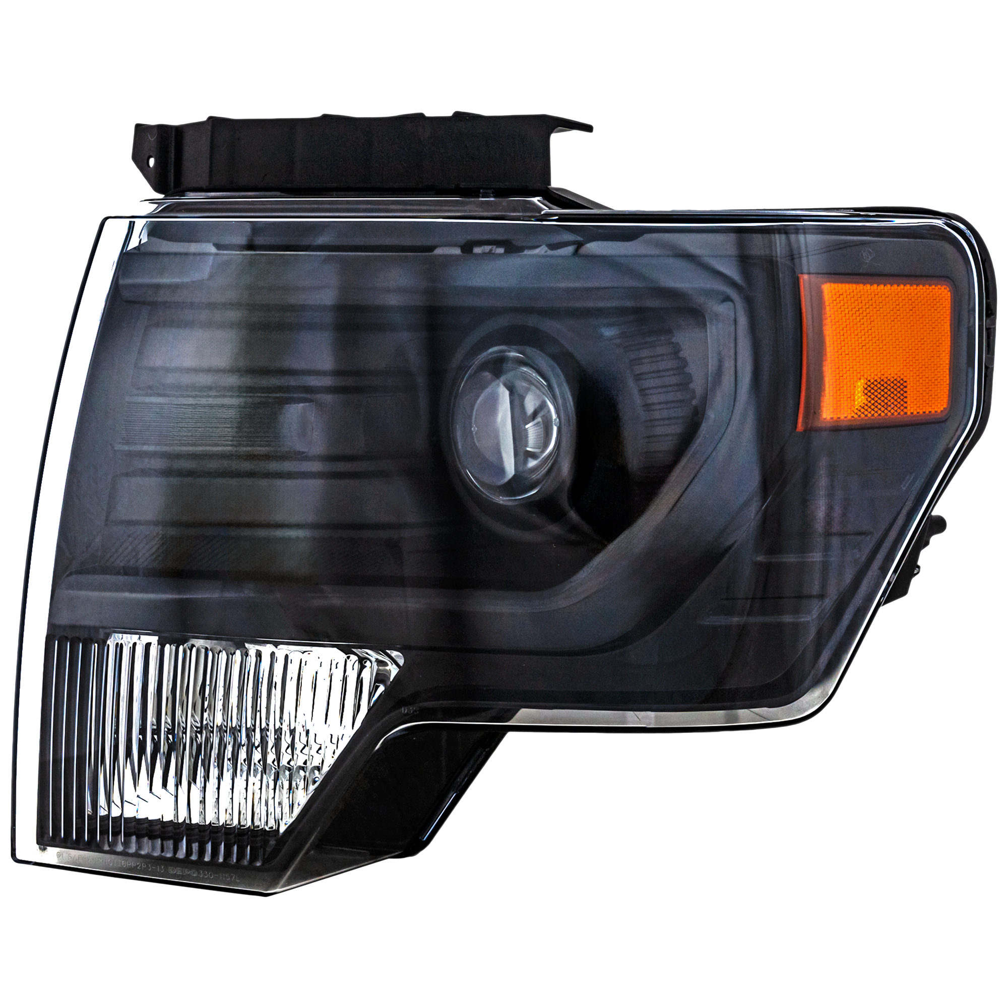 AM F 150-13-14 HEAD LAMP LH Lens and Housing HID Xenon w o HID Kit Black Interior CAPA SKU REPF100192Q Partslink FO2518121C OEM DL3Z13008FB