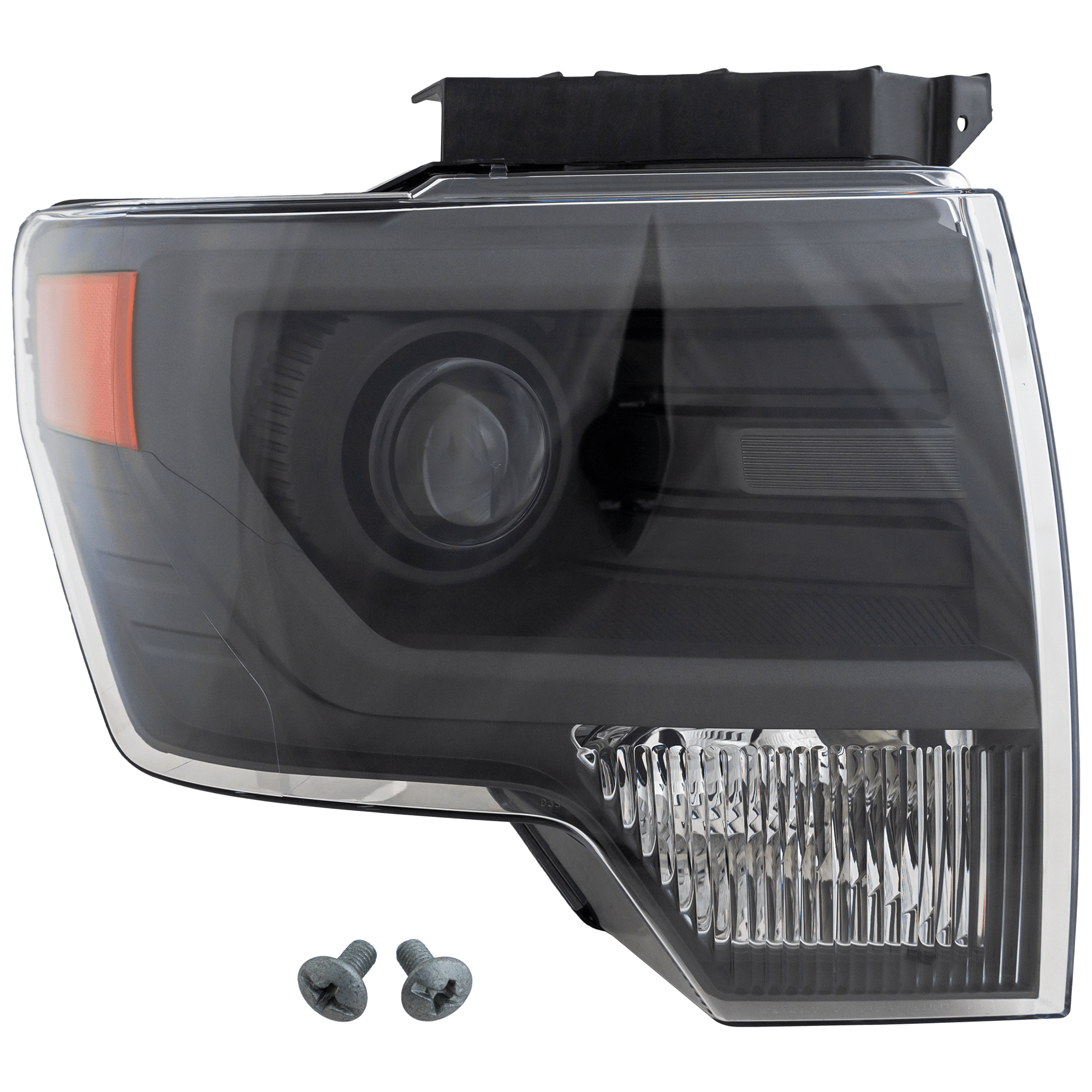 AM F 150-13-14 HEAD LAMP RH Lens and Housing HID Xenon w o HID Kit Gray Interior SVT Raptor Model CAPA SKU REPF100311Q Partslink FO2519122C OEM DL3Z13008BB