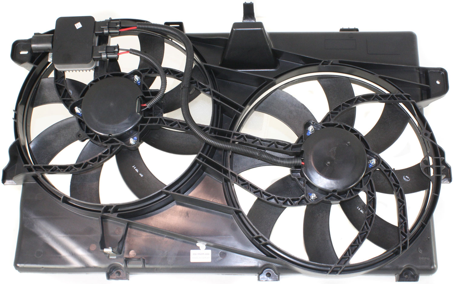 AM EDGE MKX 07-09 RADIATOR FAN ASSEMBLY w Tow Pckg. To 5-4-09 w Control module SKU REPF160901 Partslink FO3115175 OEM 7T4Z8C607B 9T4Z8C607A PFM