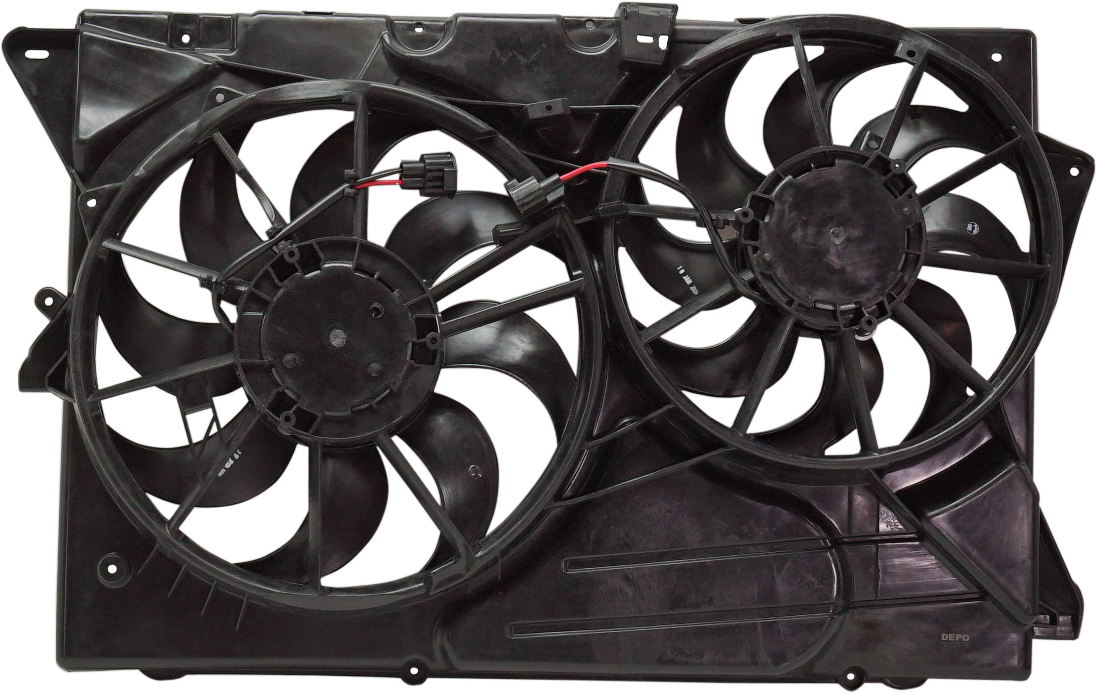 AM FLEX MKT 10-12 EXPLORER 11-12 RADIATOR FAN SHROUD ASSEMBLY Dual Fan w o Control Module SKU REPF160922 Partslink FO3115187 OEM BA8Z8C607G BA8Z8C607C