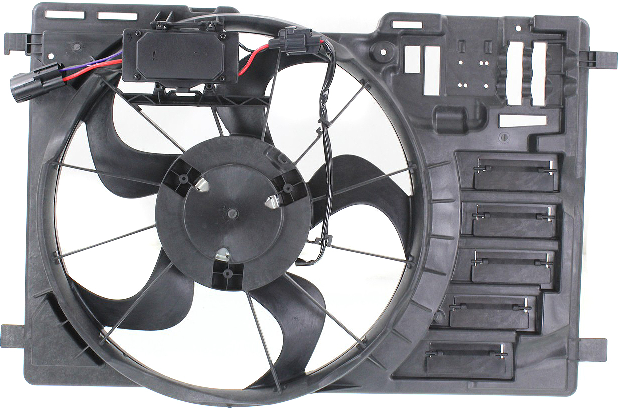 AM ESCAPE 13-16 RADIATOR FAN ASSEMBLY Single Fan 2.0L w Control module SKU REPF160923 Partslink FO3115188 OEM CV6Z8C607S CV6Z8C607C
