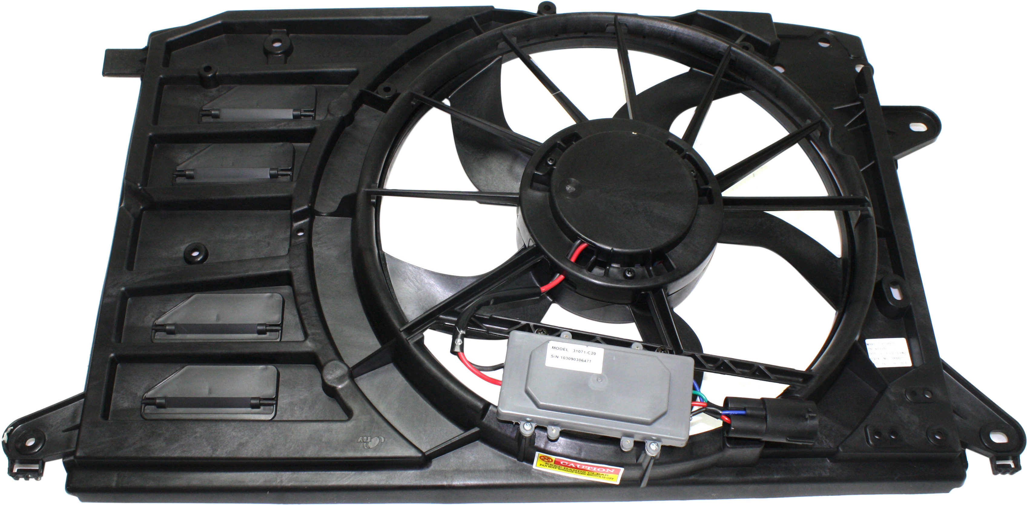 AM FUSION MKZ 13-20 RADIATOR FAN ASSEMBLY Hybrid Fusion Energi Models w Control module SKU REPF160929 Partslink FO3115198 OEM DS7Z8C607B