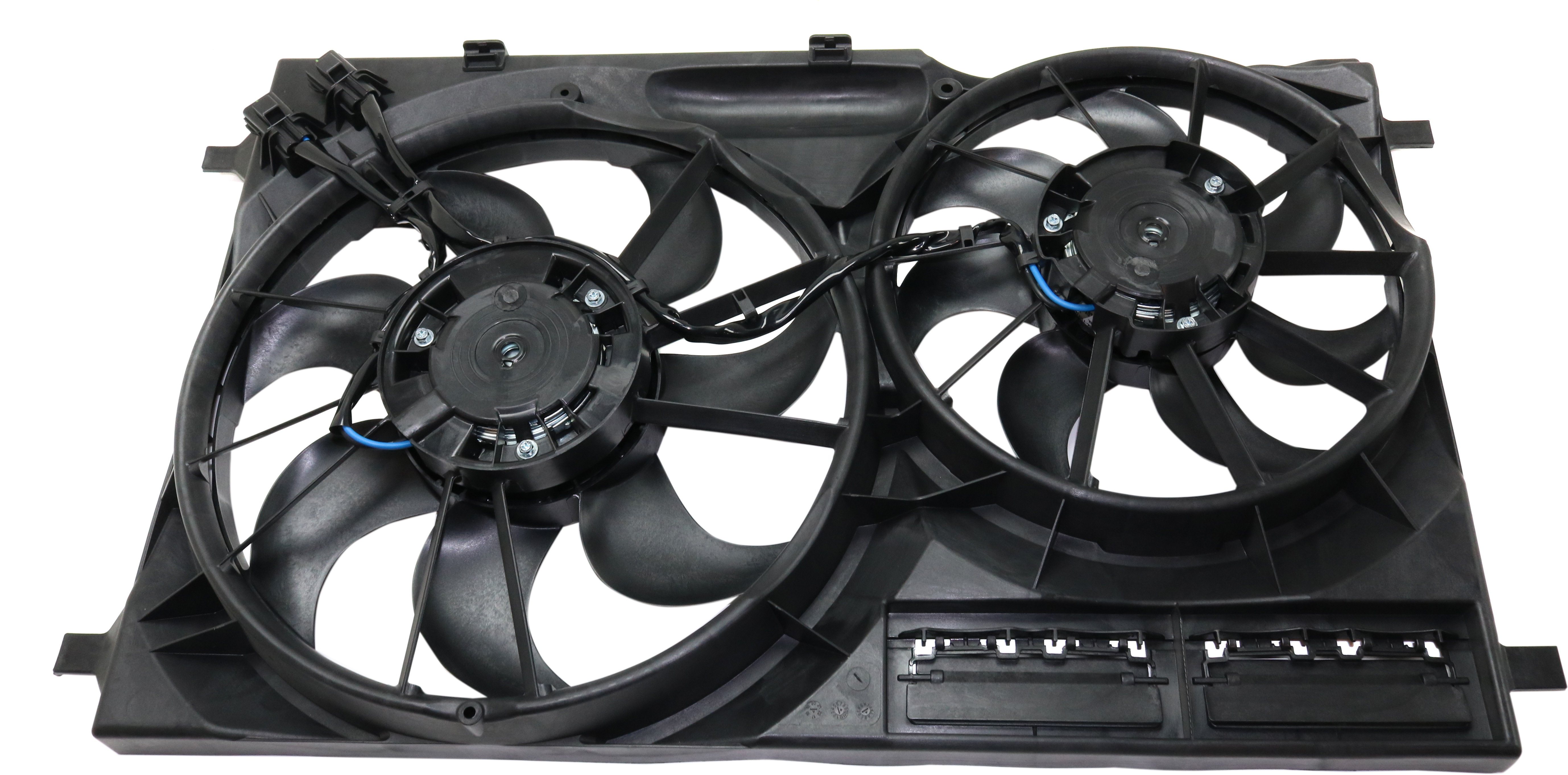 AM TRANSIT VAN 15-24 RADIATOR FAN ASSEMBLY Dual Fan 3.5L 3.7L Engines 23-23 Passenger Van SKU REPF160939 Partslink FO3115211 OEM LK4Z8C607E LK4Z8C607B