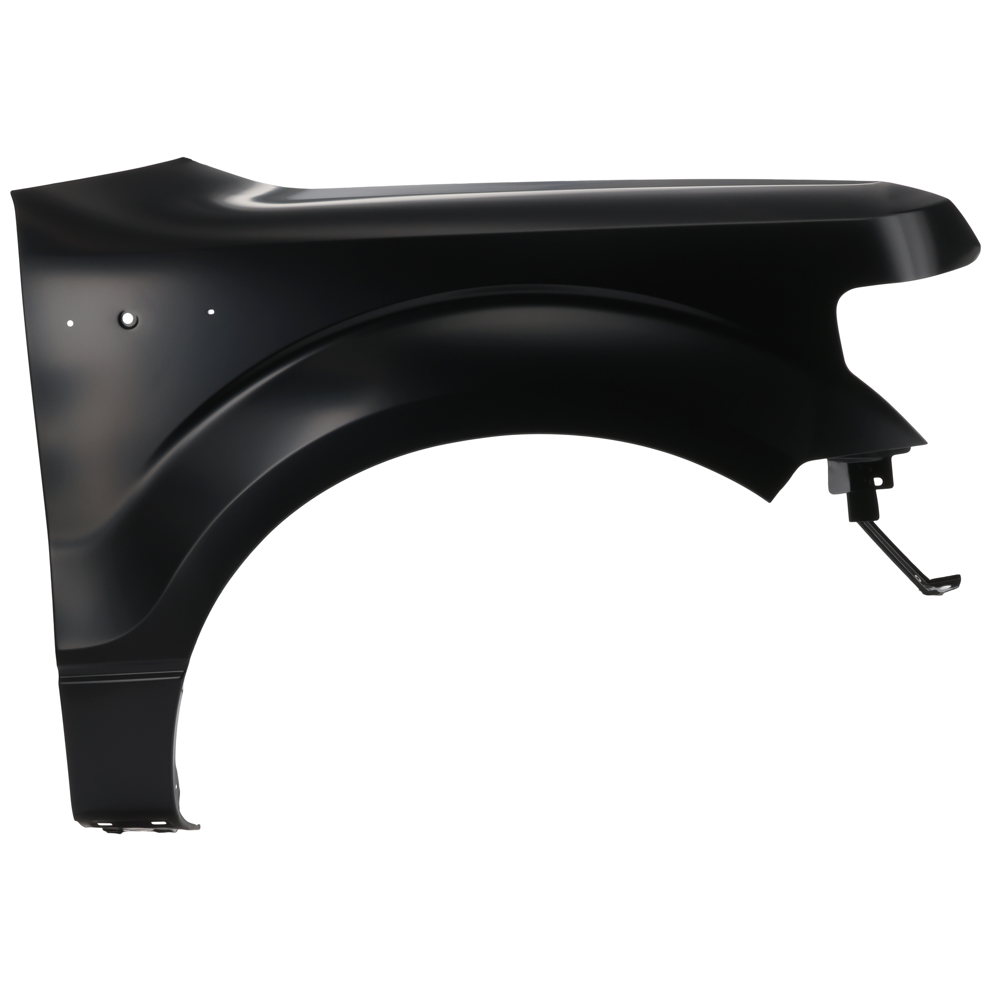 AM F 150-09-14 FRONT FENDER RH Black w o Wheel Opening Molding Holes CAPA SKU REPF220109Q Partslink FO1241272C OEM CL3Z16005A