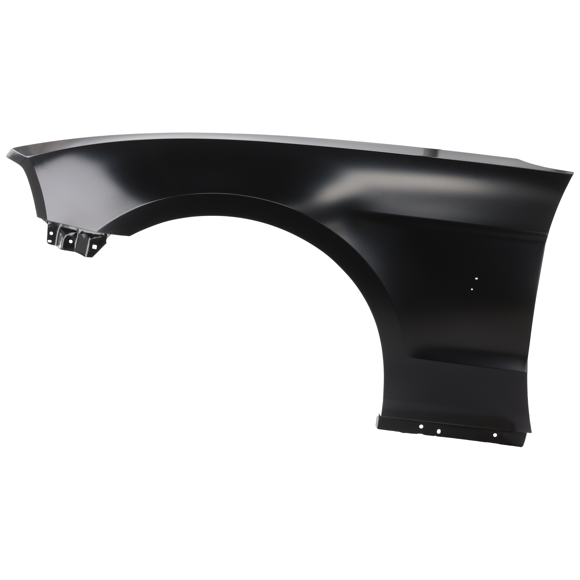 AM MUSTANG 10-14 FRONT FENDER LH Primed w Wheel Opening Molding Holes CAPA SKU REPF220114Q Partslink FO1240282C OEM AR3Z16006B