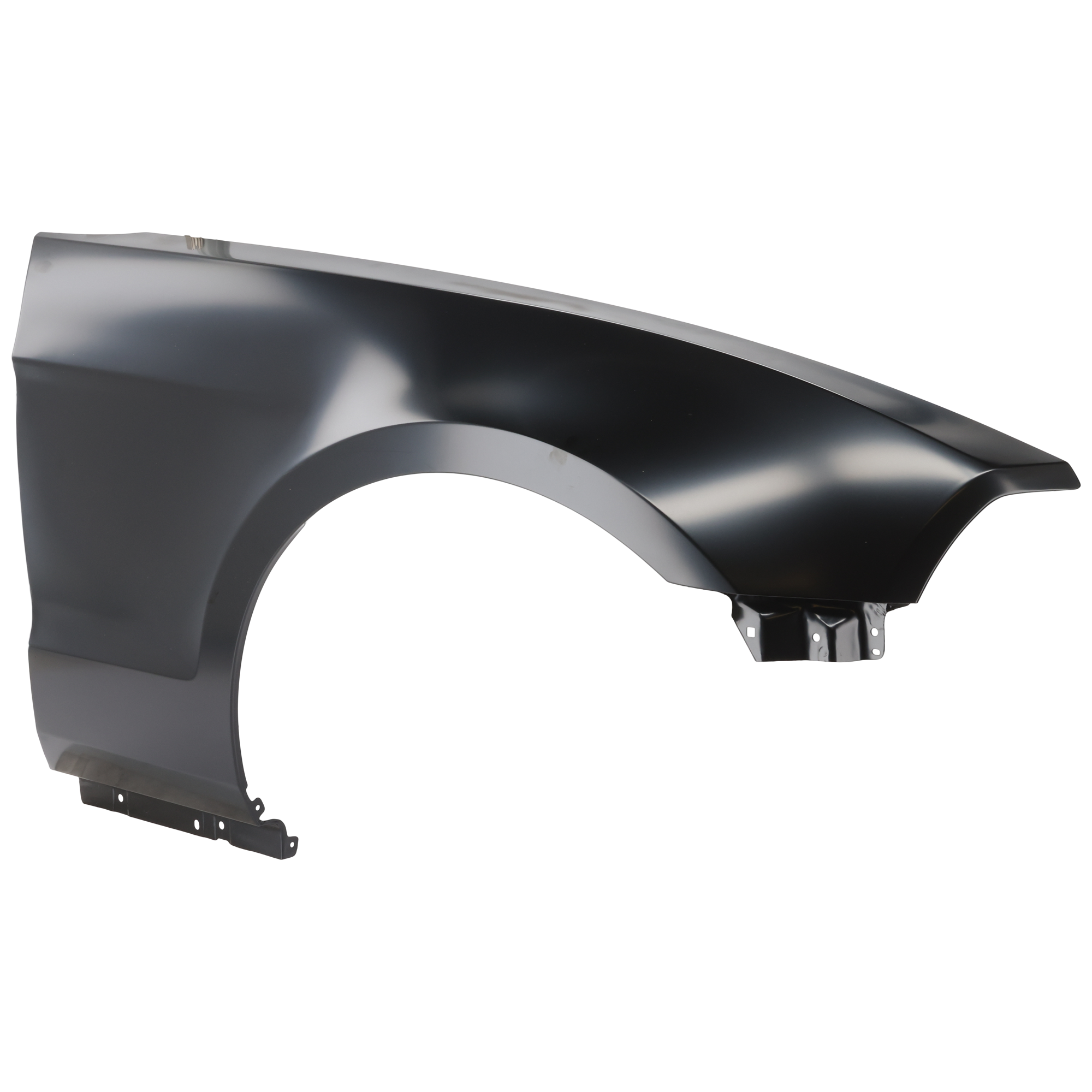 AM MUSTANG 10-14 FRONT FENDER RH Primed w o Wheel Opening Molding Holes CAPA SKU REPF220116Q Partslink FO1241281C OEM AR3Z16005A
