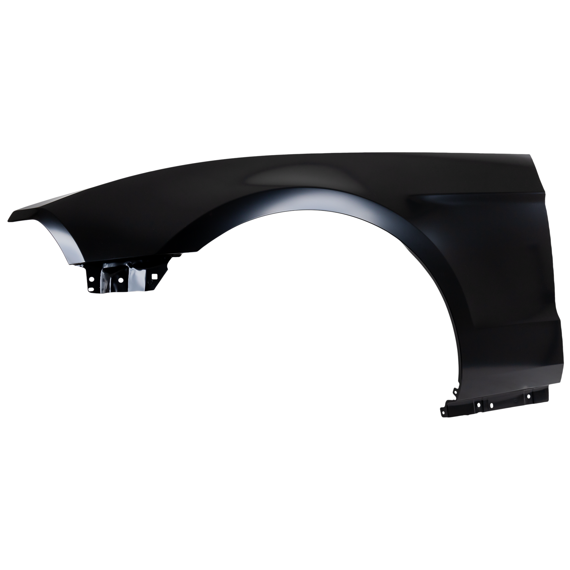 AM MUSTANG 10-14 FRONT FENDER LH Primed w o Wheel Opening Molding Holes SKU REPF220117 Partslink FO1240281 OEM AR3Z16006A