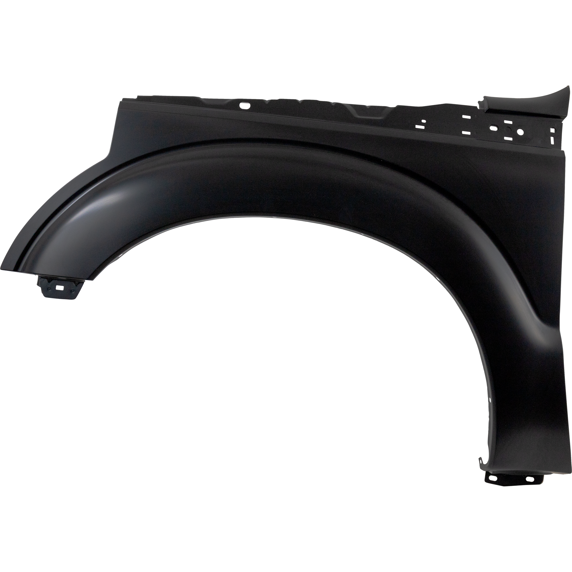 AM F 250 F 350 SUPER DUTY 11-16 FRONT FENDER LH Primed w o Wheel Opening Molding Holes SKU REPF220142 Partslink FO1240284 OEM BC3Z16006A