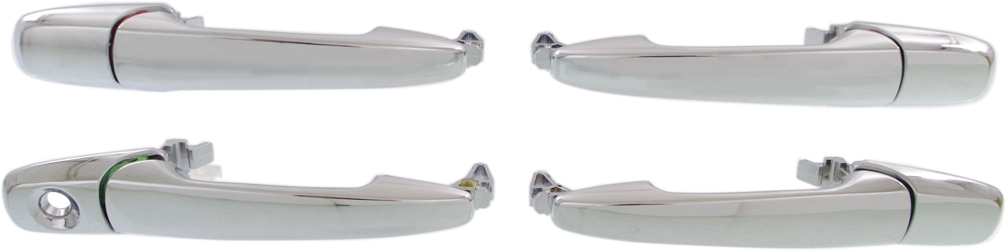 AM FUSION 06-12 FRONT EXTERIOR DOOR HANDLE SET Set of 4 RH and LH All Chrome Plastic andREAR SKU REPF460201 Partslink FO1310166 OEM AE5Z5422404AB