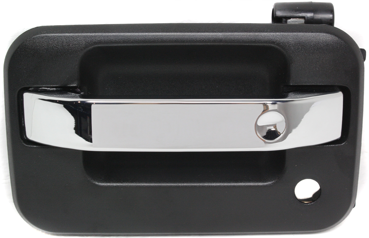 AM F 150-04-22 MARK LT 06-08 FRONT EXTERIOR DOOR HANDLE LH Textured Black w Keyhole w o Keypad Hole w Plastic Connector SKU REPF462112 OEM 9L3Z1522405BB