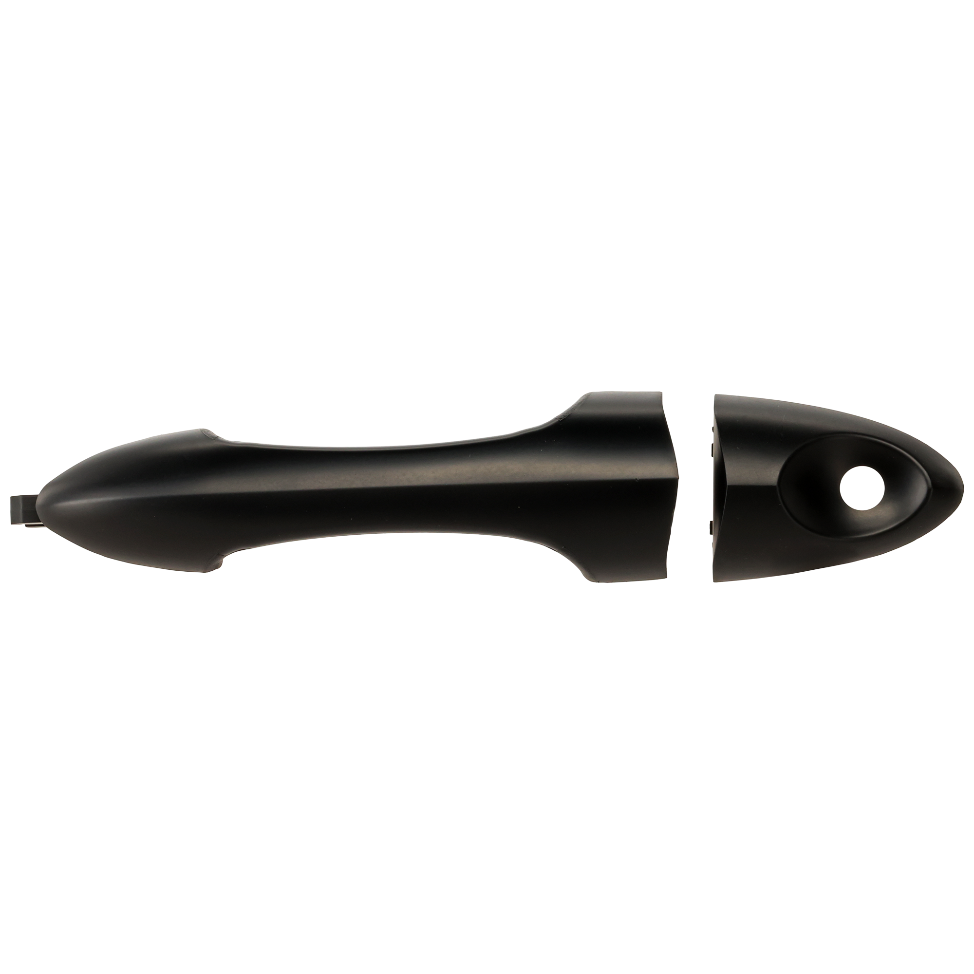 AM FOCUS 00-07 FRONT EXTERIOR DOOR HANDLE RH=LH Smooth Black With Keyhole Cap Cover Pad and Handle SKU REPF462512 Partslink FO1310142 OEM 2T2Z7822404BAPTM