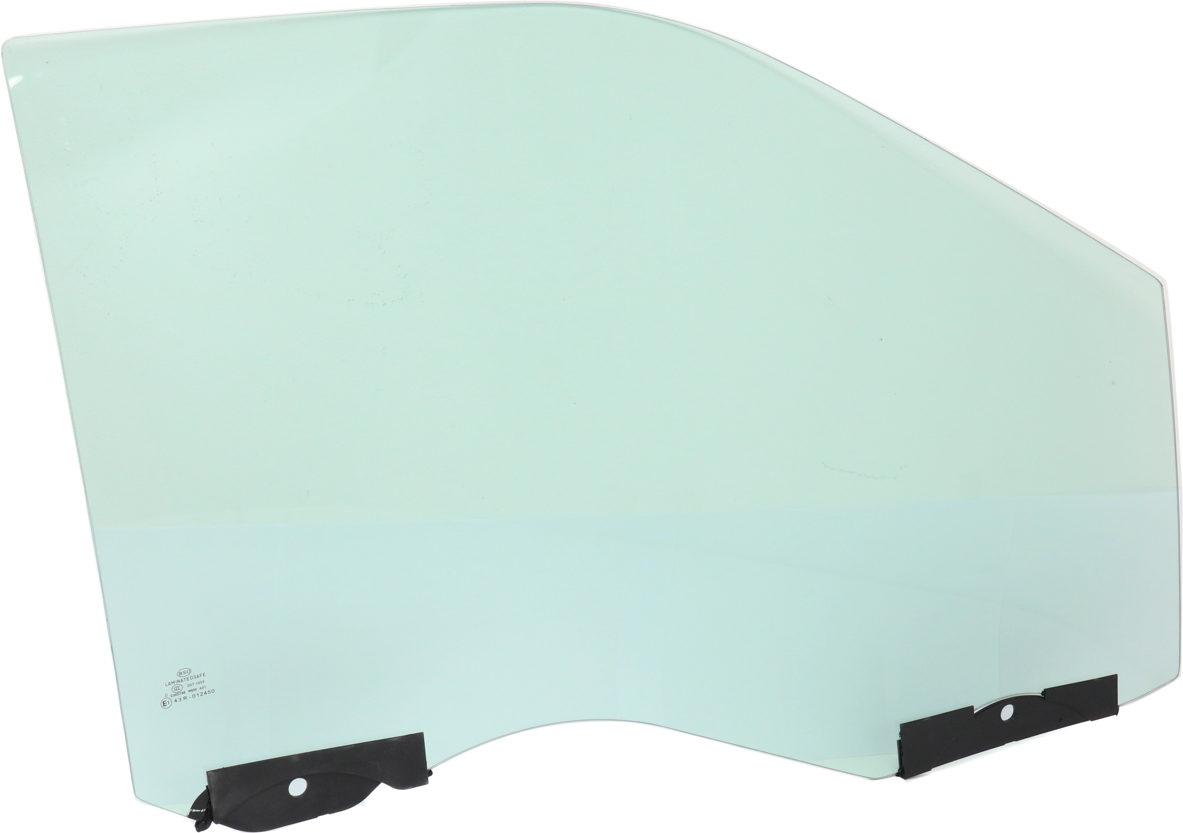 AM F 150-15-18 FRONT DOOR GLASS RH Green Tint w Clips Laminated SKU REPF480141 OEM FL3Z1521410B DD12393GTYN