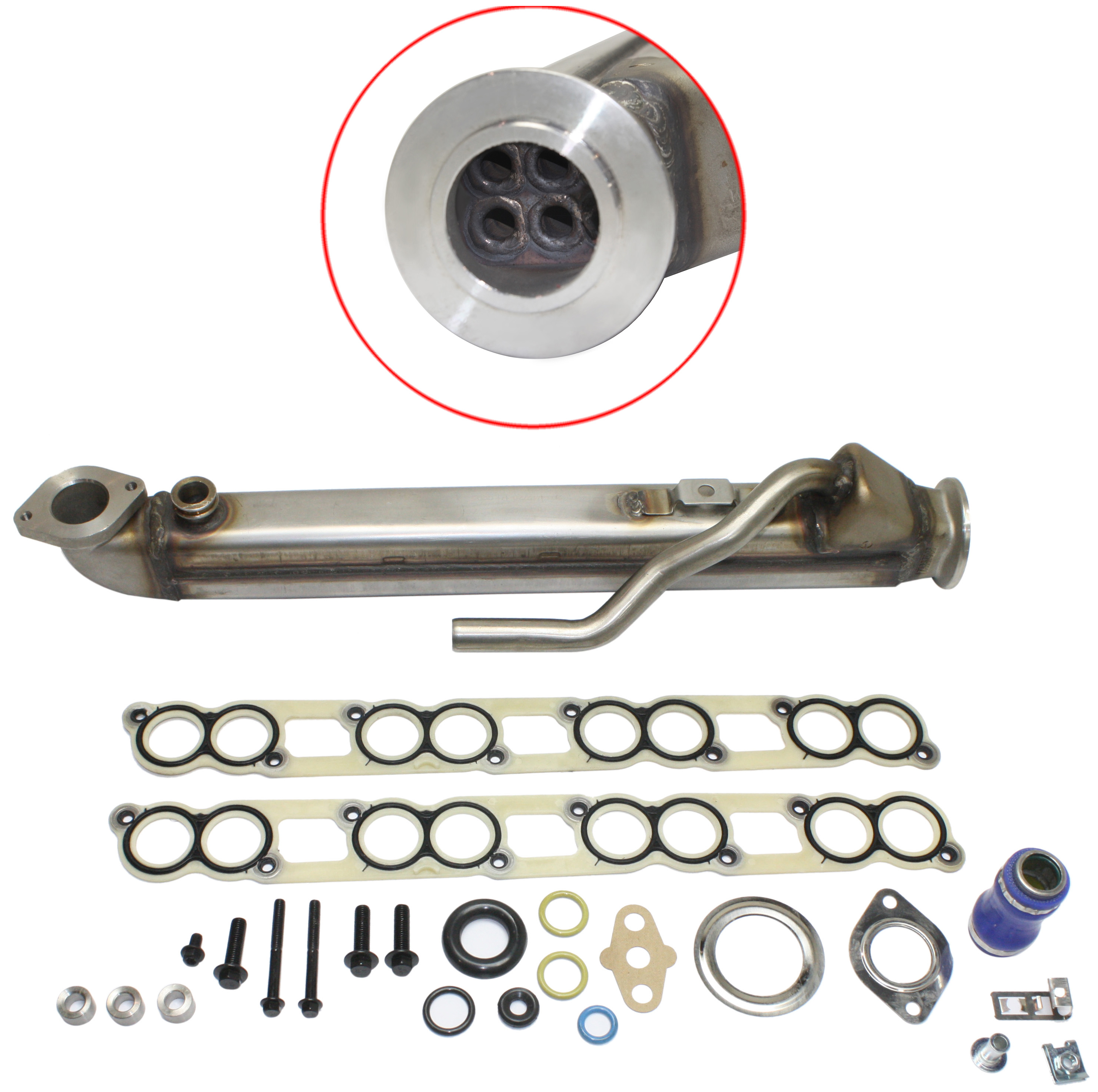 AM E SERIES PICKUP 04-10 EGR COOLER KIT w Straight Tube SKU REPF544804 OEM 4C3Z9P456AA 4C3Z9P456AC 4C3Z9P