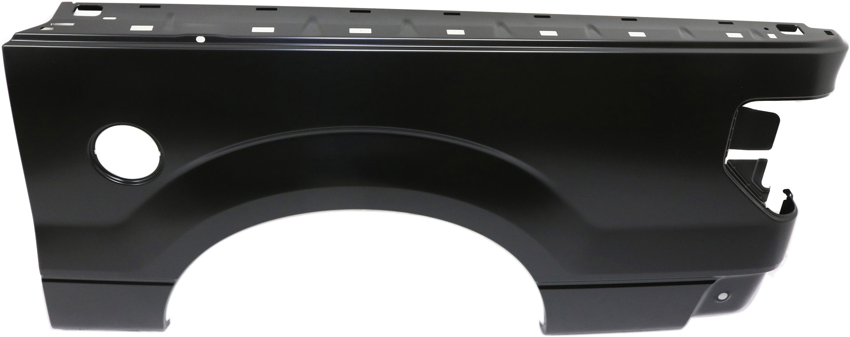 AM F 150-09-14 REAR QUARTER PANEL LH Outer Panel Primed Styleside 5.5 ft. Bed w o Wheel Opening Molding Holes SKU REPF552160 Partslink FO1756137 OEM 9L3Z8427841B
