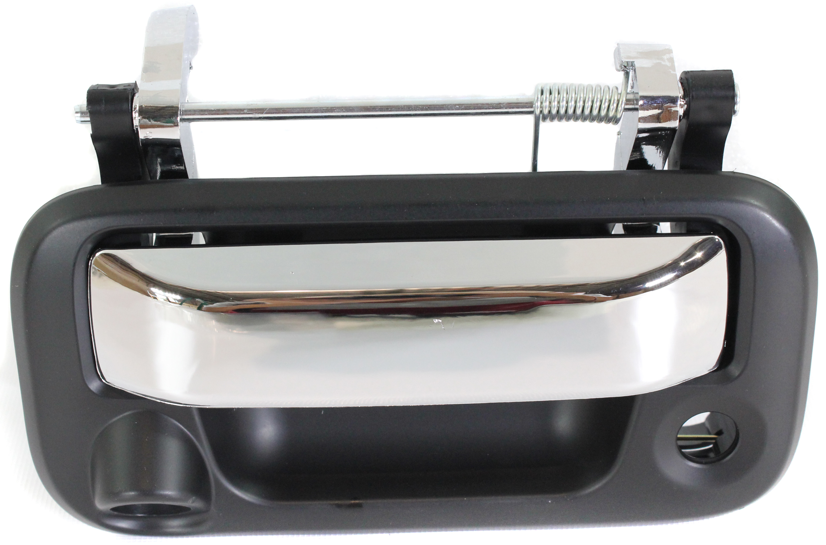 AM F 150-04-14 SUPER DUTY 08-16 TAILGATE HANDLE Chrome Primed w Camera w Key Hole SKU REPF580706 Partslink FO1915121 OEM 8L3Z9943400AB