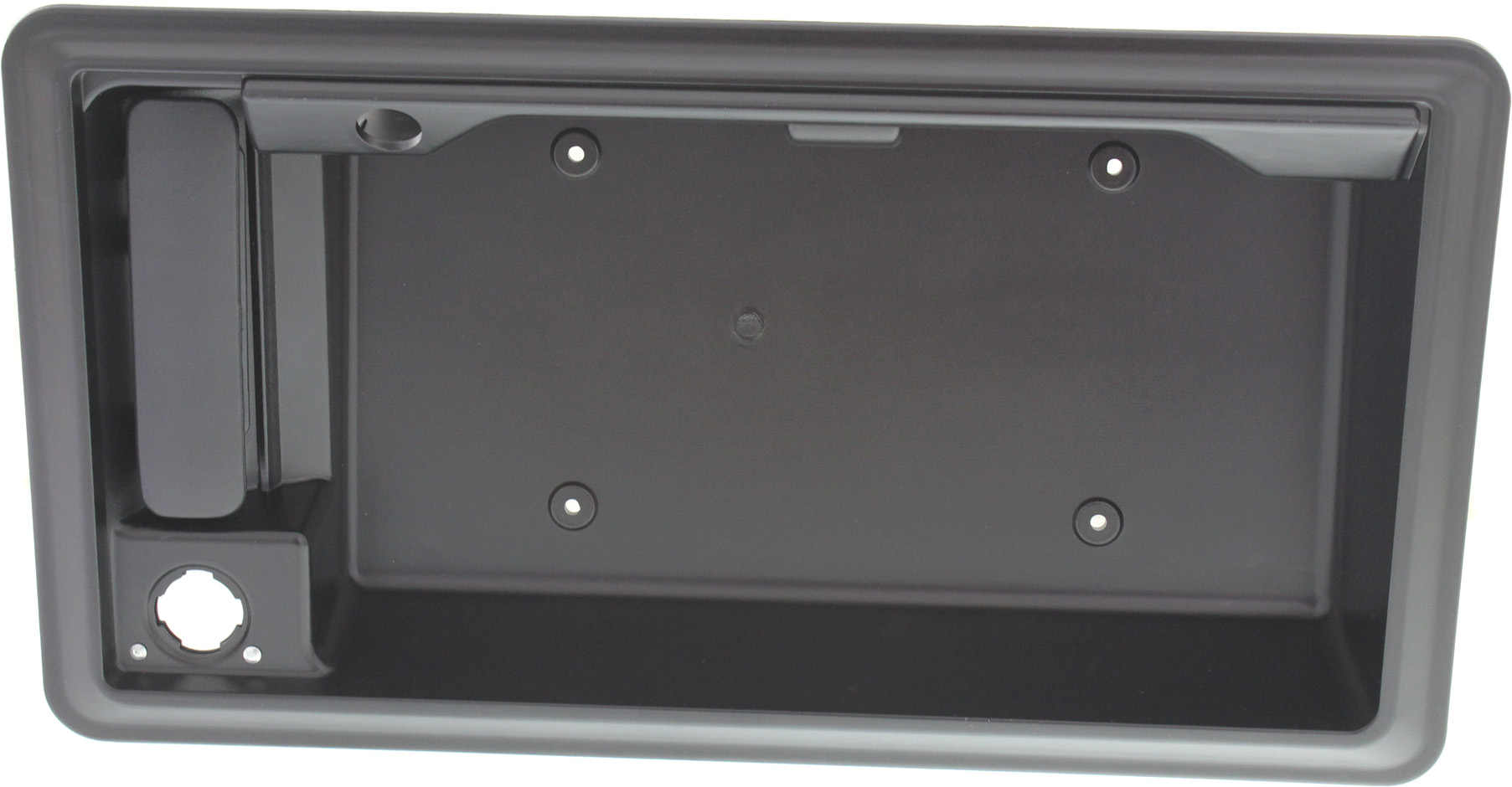 AM ECONOLINE VAN 08-14 REAR EXTERIOR DOOR HANDLE Backdoor Txtd Blk w Camera Hole w o rear view camera. w Key Hole License Plate Housing SKU REPF580723 Partslink FO1915133 OEM 9C2Z15434A20BA