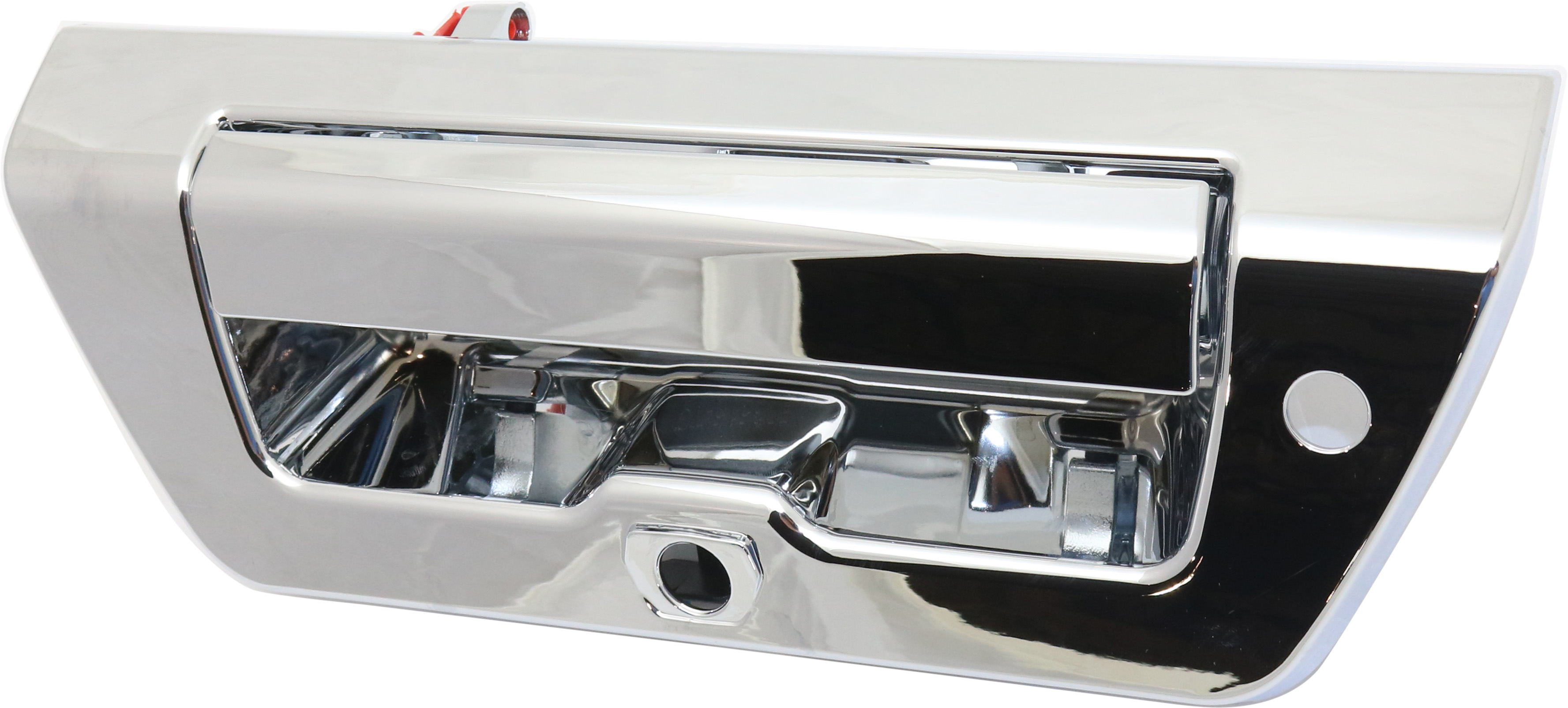 AM F 150-15-17 TAILGATE HANDLE Power Locking All Chrome w Camera hole and LED Lamp hole SKU REPF580734 WC OEM FL3Z9943400AA PFM